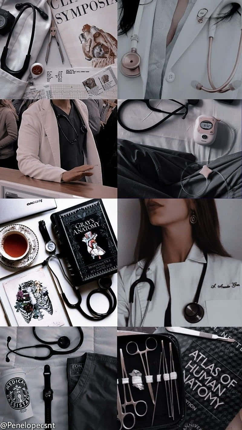 Nursing Aesthetic, stethoscopes, anatomy books, HD Phone Wallpaper