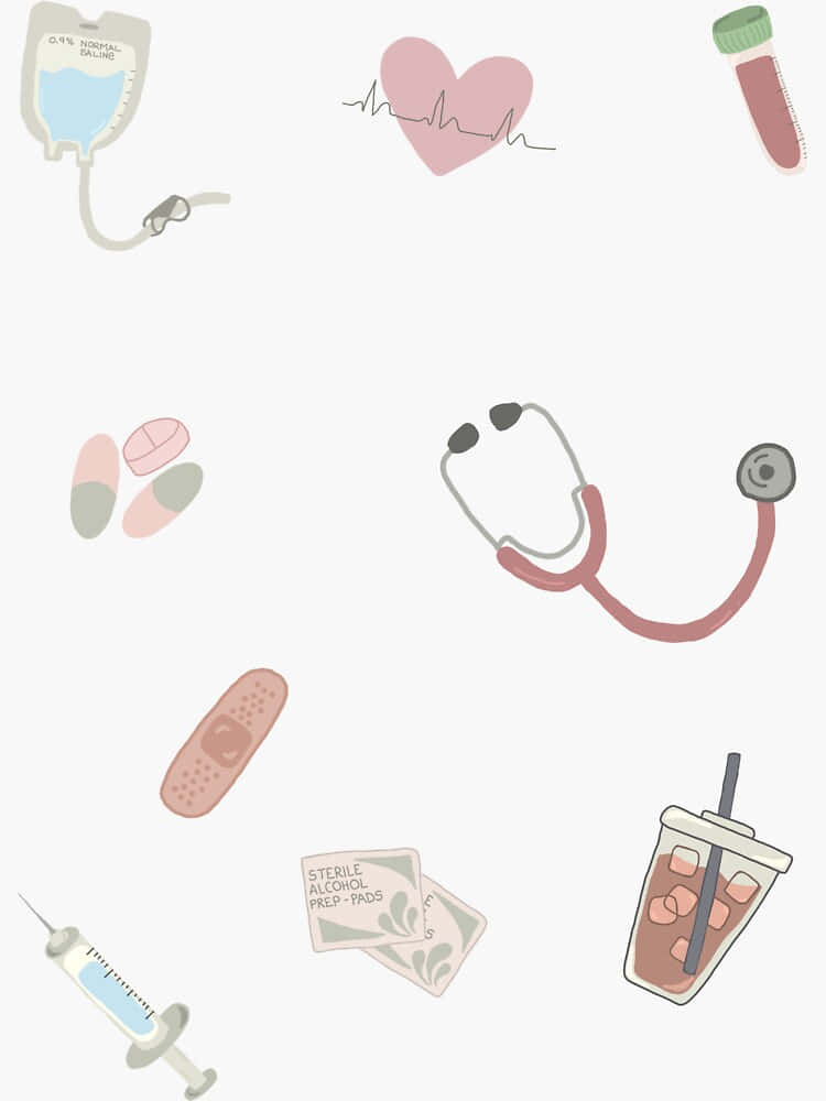 stethoscope, syringe, heart monitor, SD Phone Wallpaper