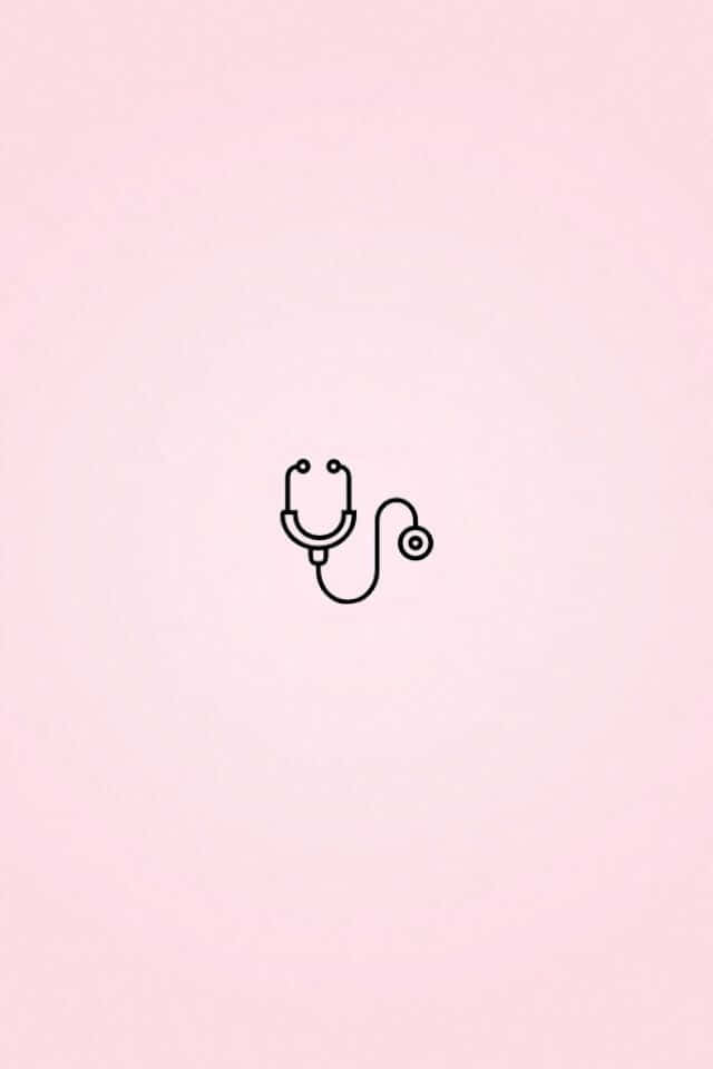 minimalist stethoscope art, black line drawing, stethoscope, SD Phone Wallpaper