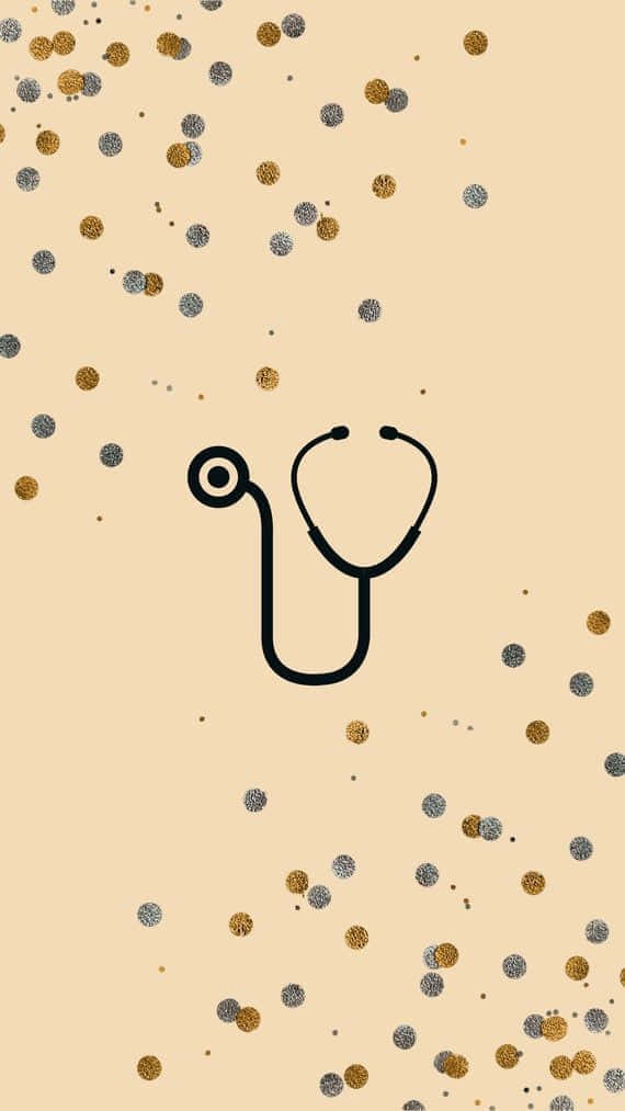 stethoscope, gold glitter, silver glitter, SD Phone Wallpaper