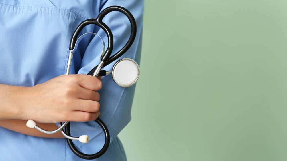 nurse, stethoscope, blue scrubs, SD Desktop Wallpaper