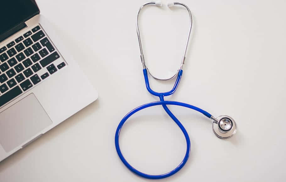 stethoscope, laptop, silver, SD Desktop Wallpaper