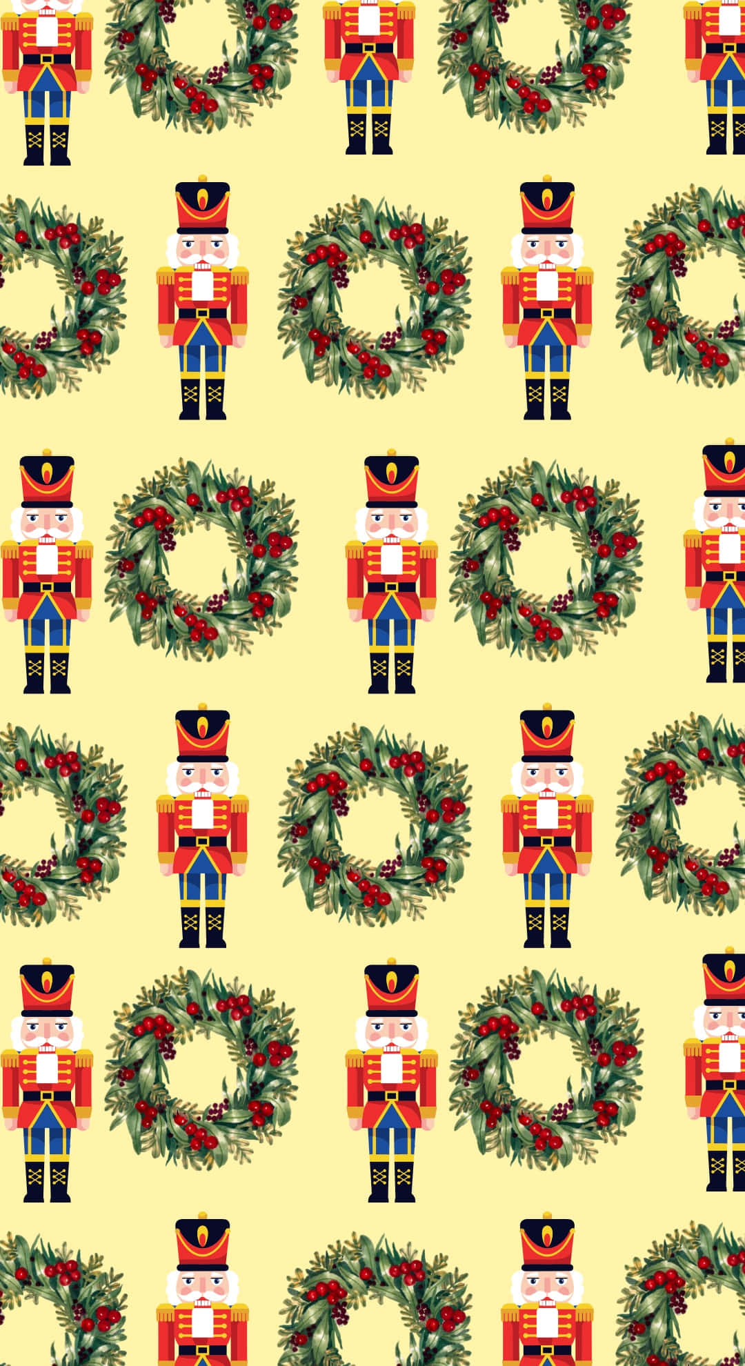 Nutcracker, wreath, red berries, Full HD Phone Wallpaper