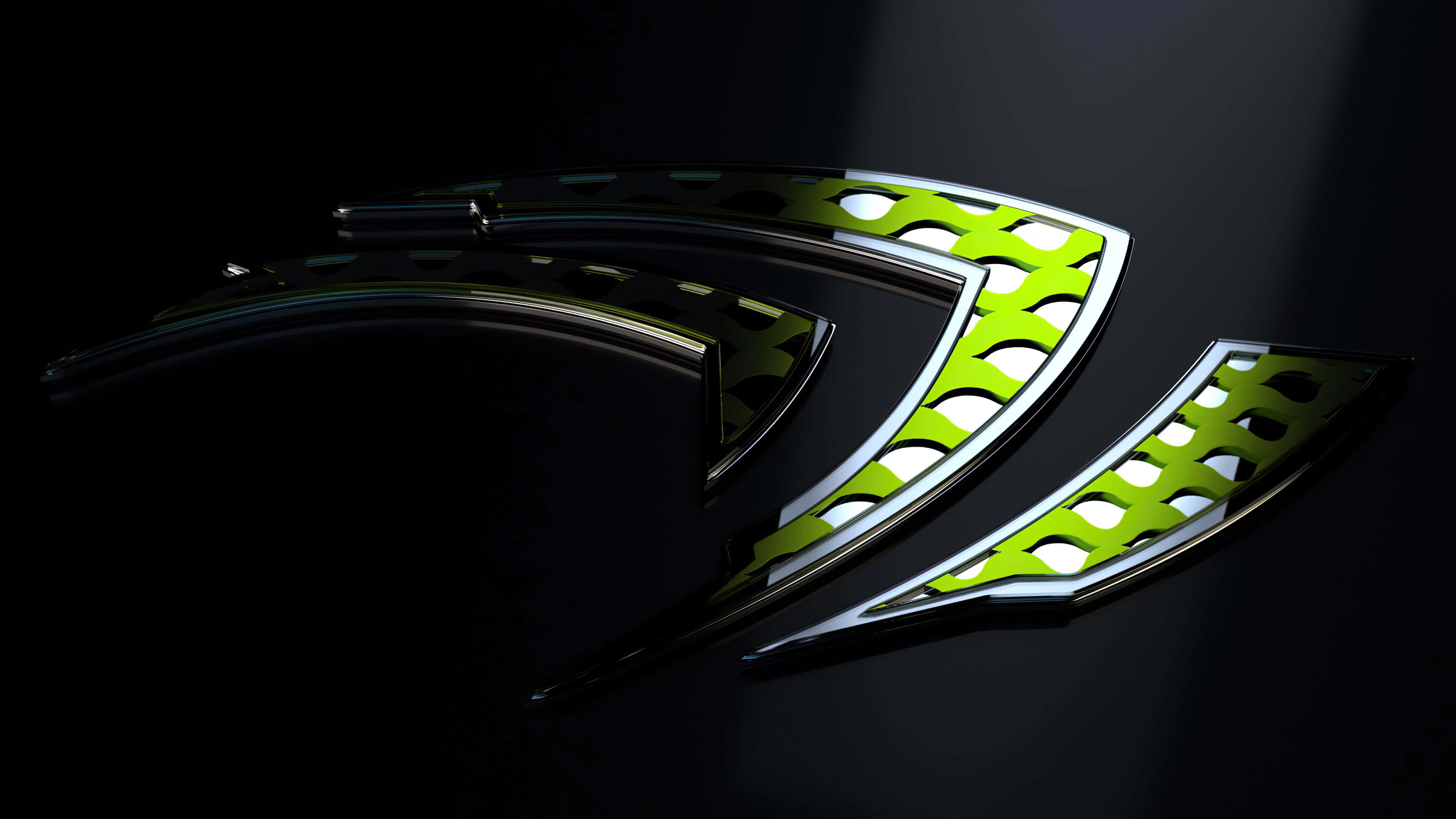 Nvidia 4K UHD, metallic NVIDIA logo, vibrant green accents, 4K Desktop Wallpaper