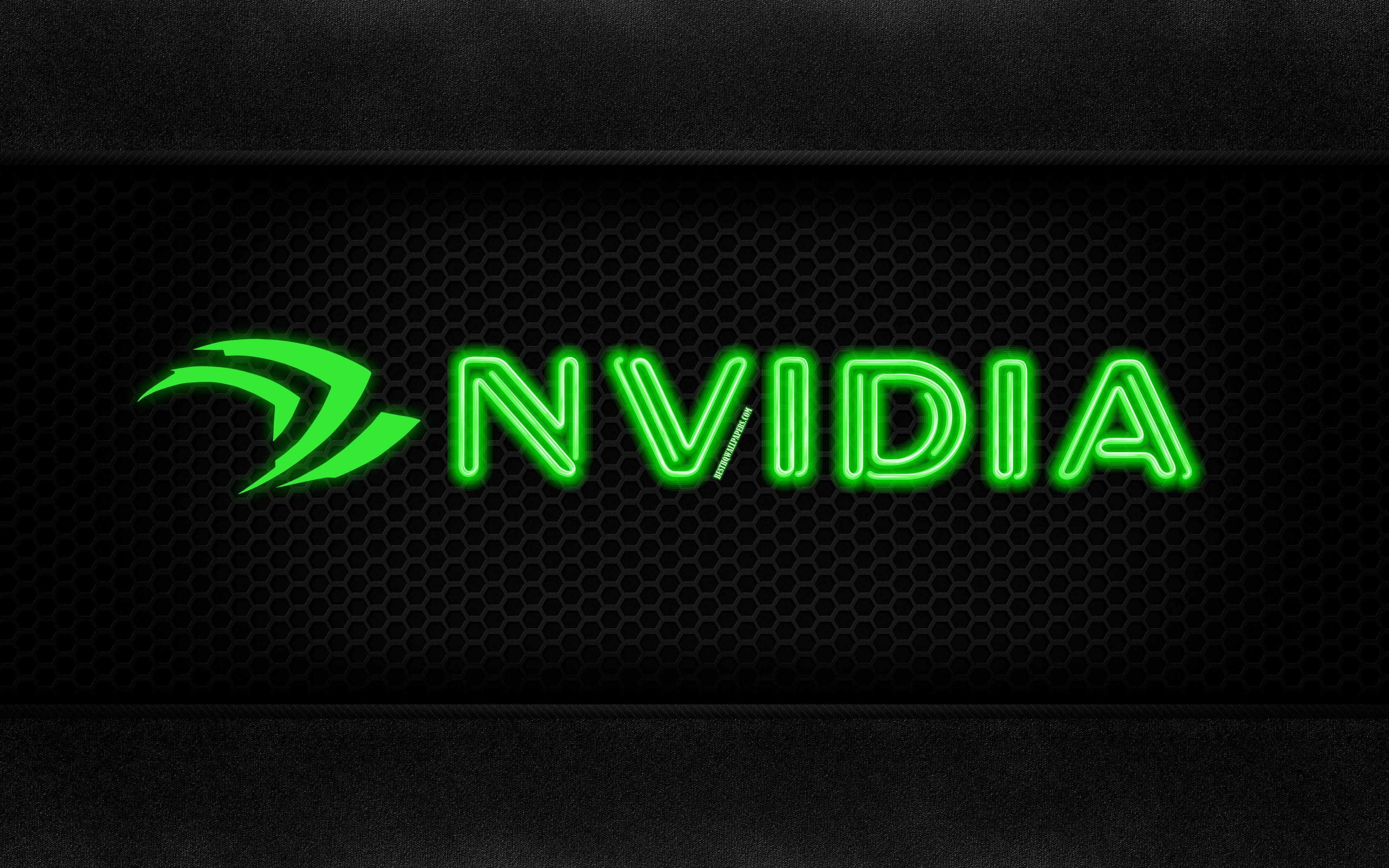 NVIDIA, neon, vibrant green, 4K Desktop Wallpaper