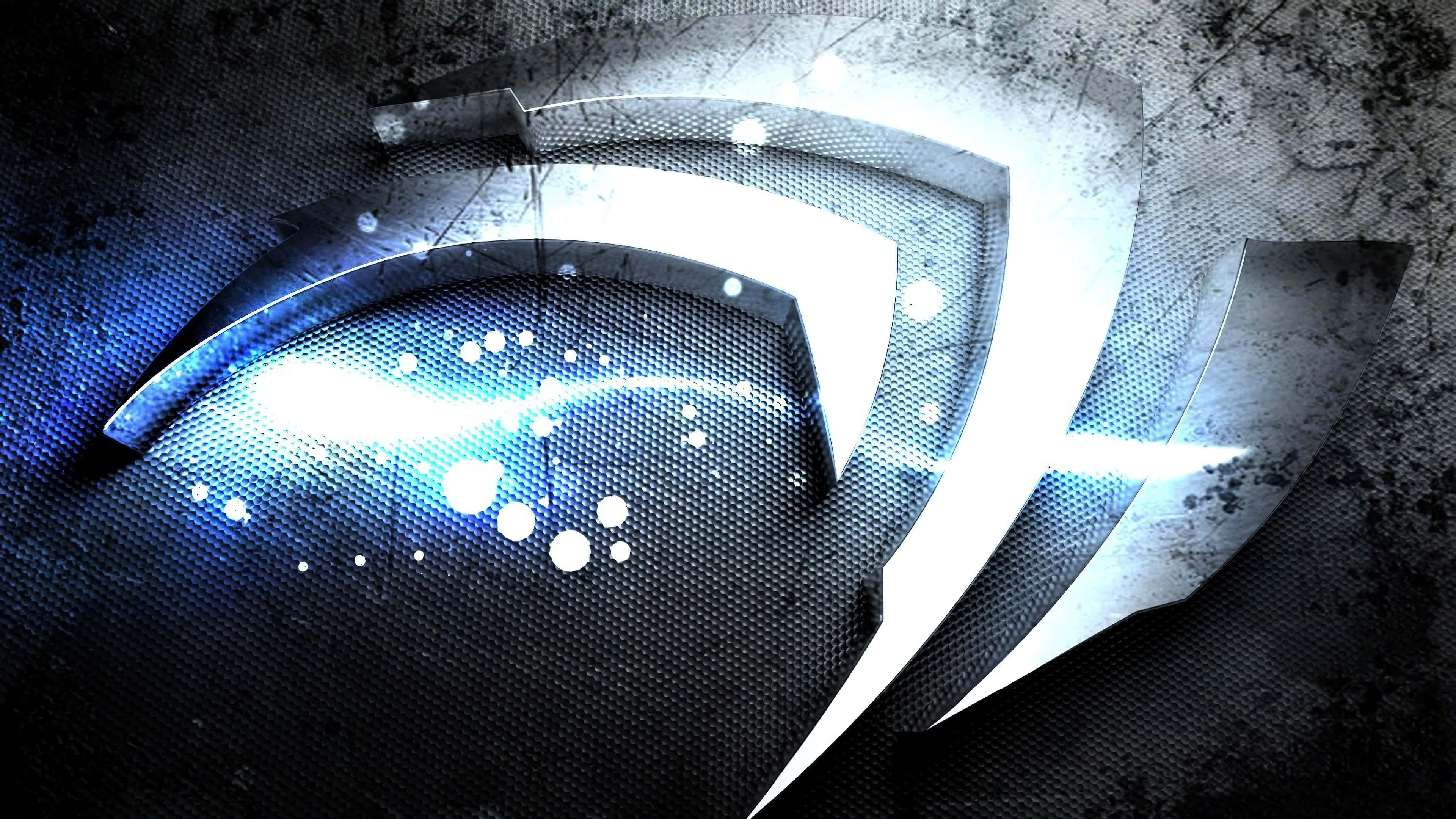 Nvidia, 4K UHD, glowing blue energy bolt, 4K Desktop Wallpaper