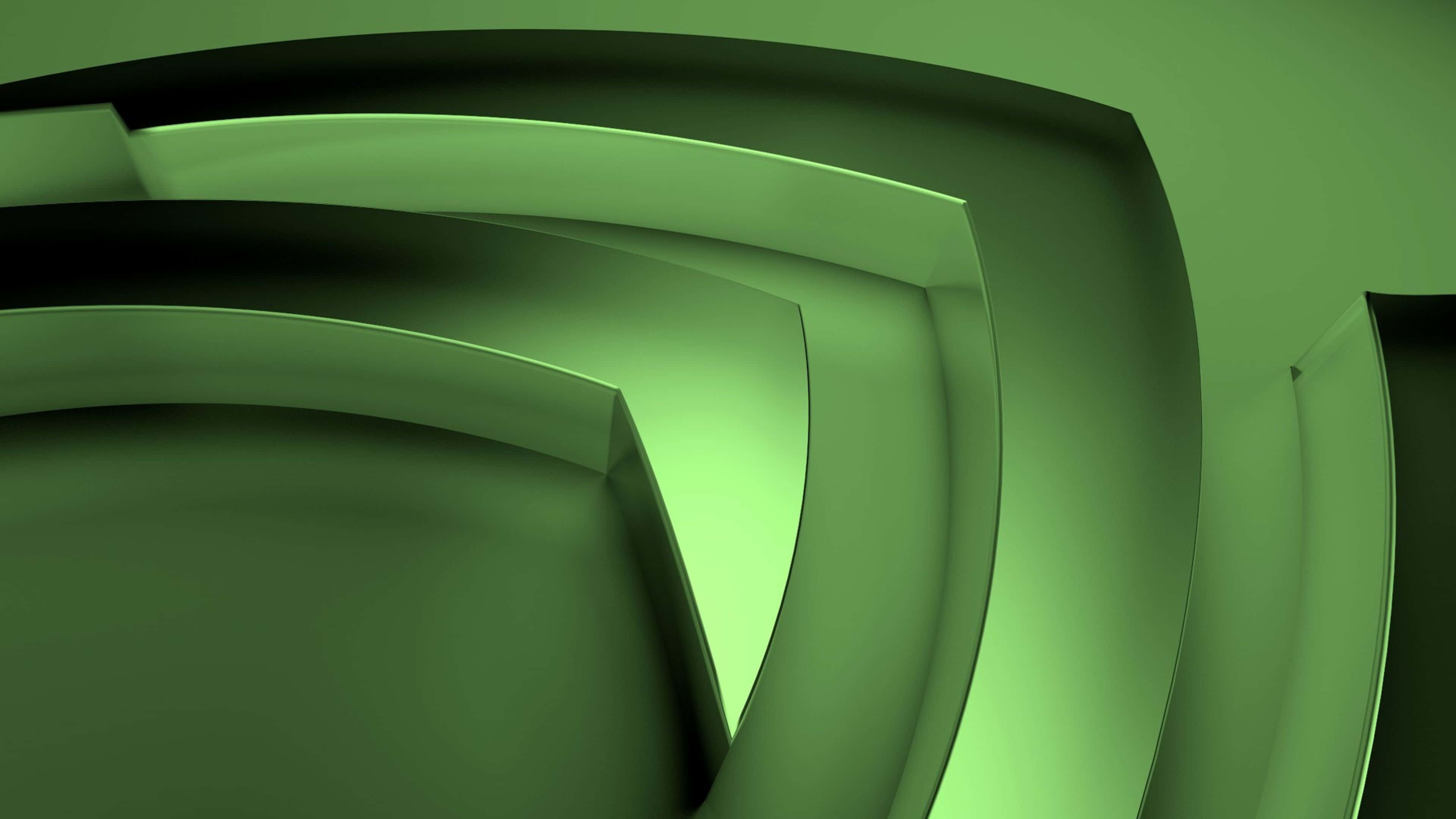 Nvidia, 4K UHD, sleek green abstract curves, 4K Desktop Wallpaper