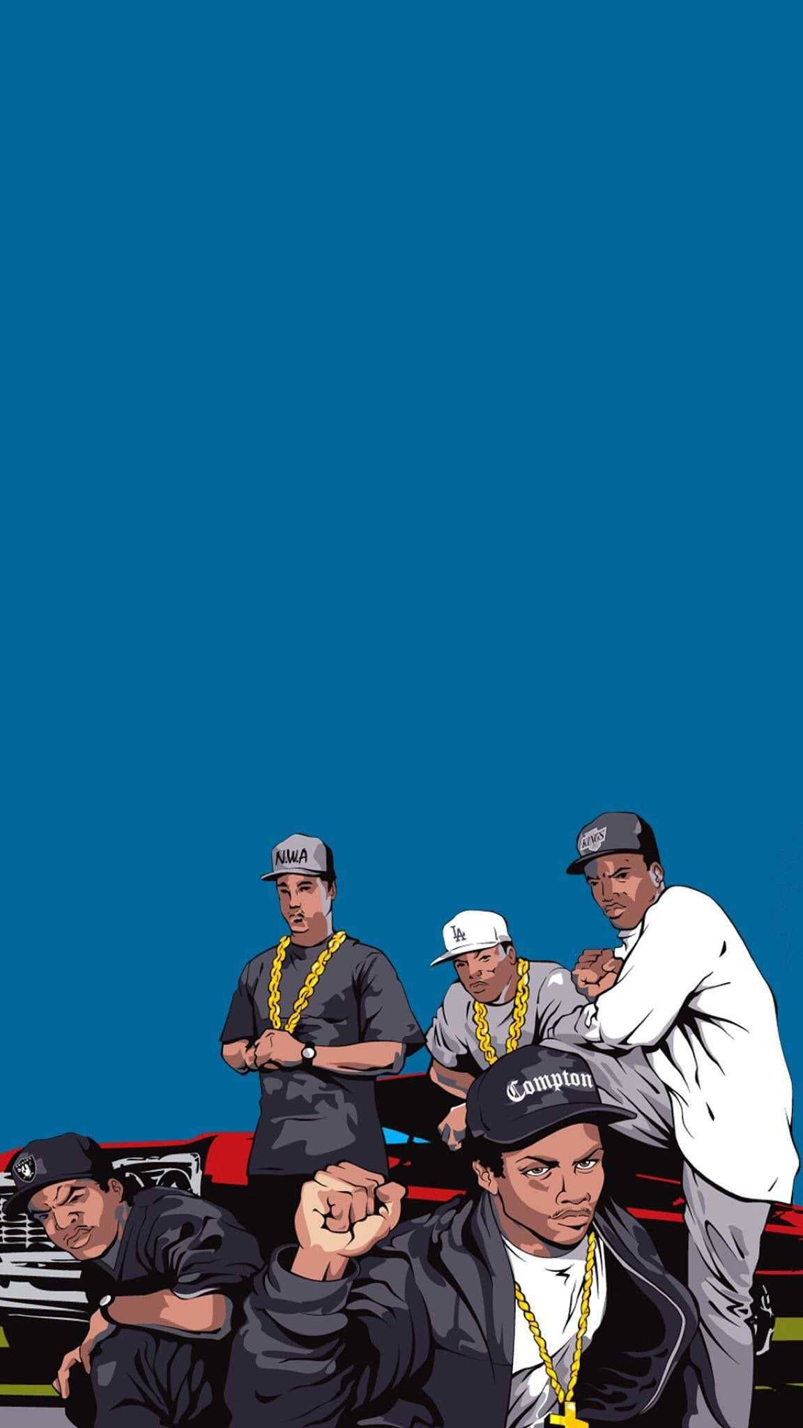 N.W.A., hip-hop group, vector art, Full HD Phone Wallpaper