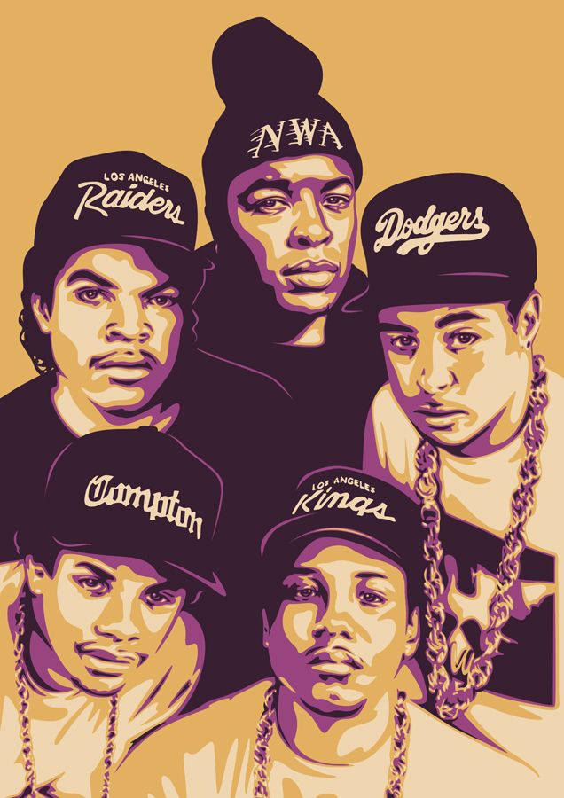 N.W.A., Hip Hop Rap Artists, vector art, SD Phone Wallpaper