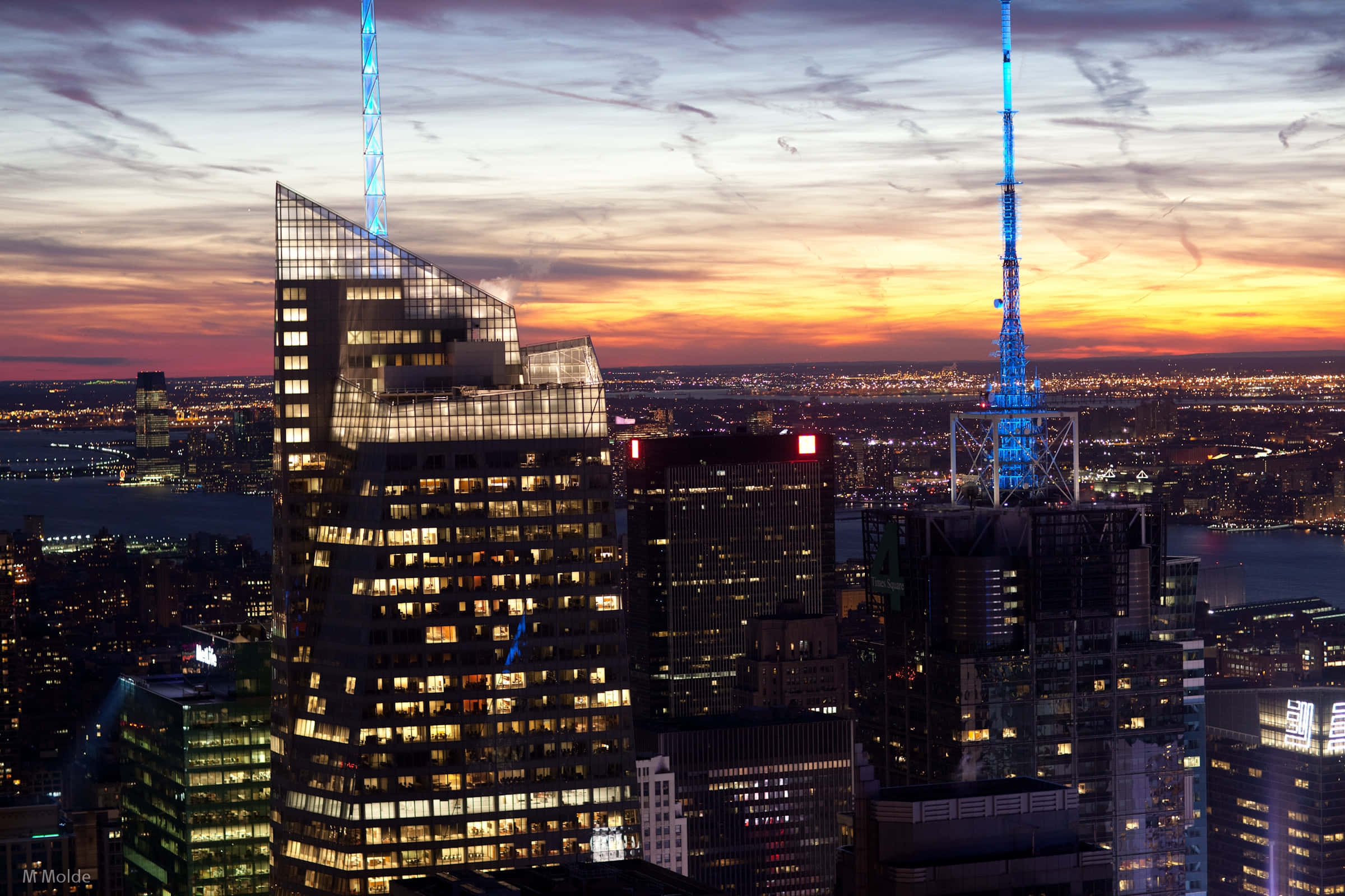 Ny Desktop, skyline, sunset, Full HD Desktop Wallpaper