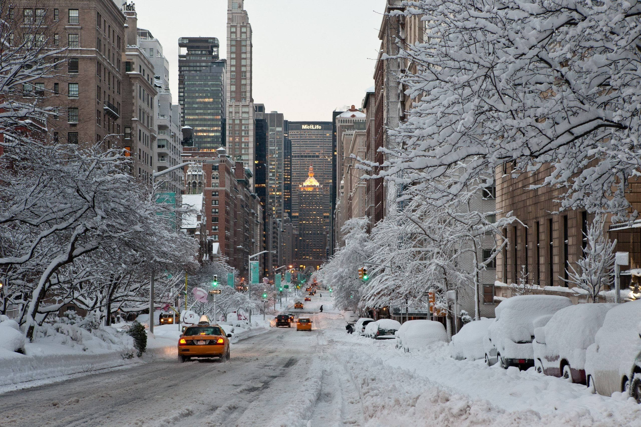 Winter Scenery, Nyc Aesthetic, snow, 2K Desktop Wallpaper