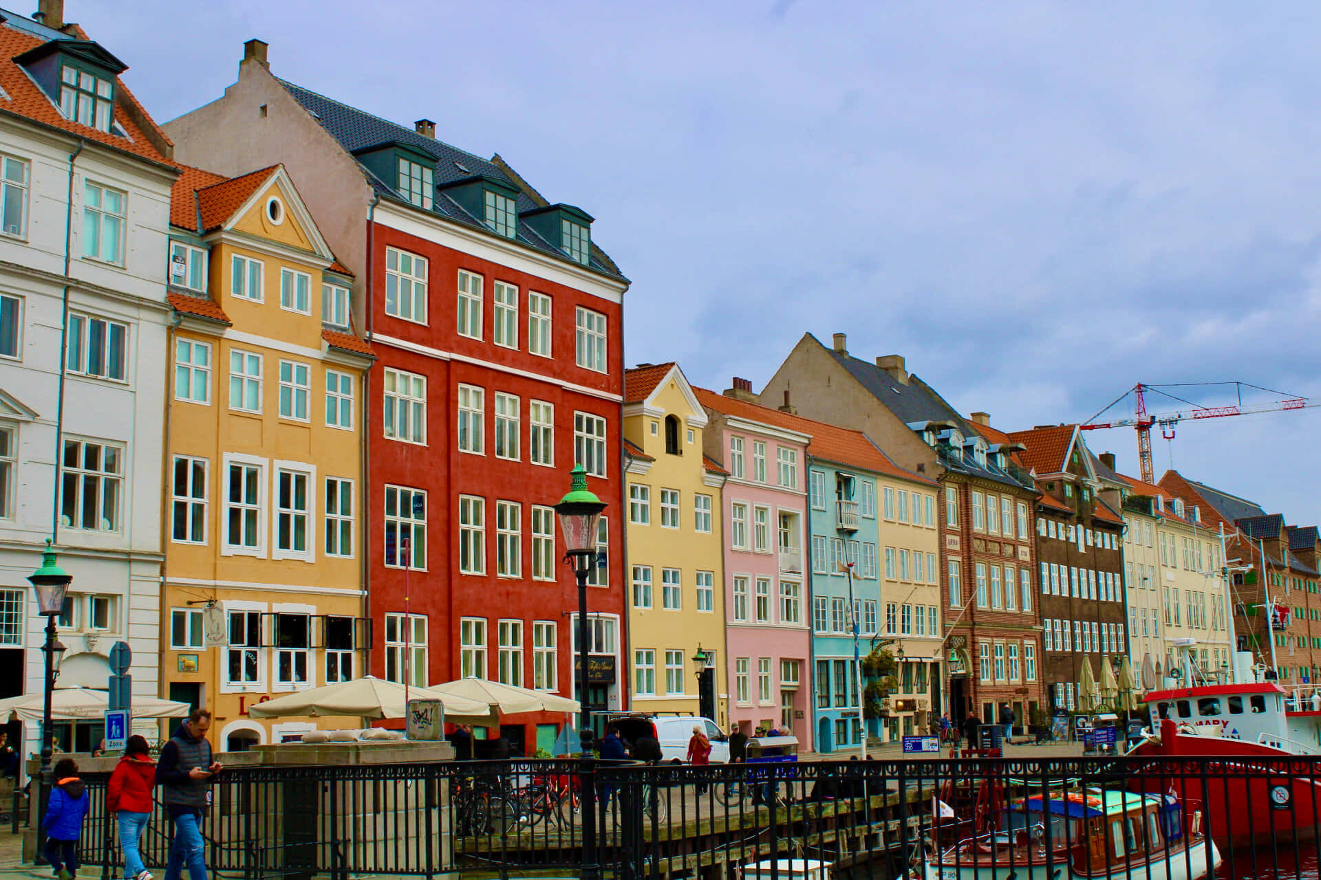 Nyhavn, port fence, crane, Full HD Desktop Wallpaper