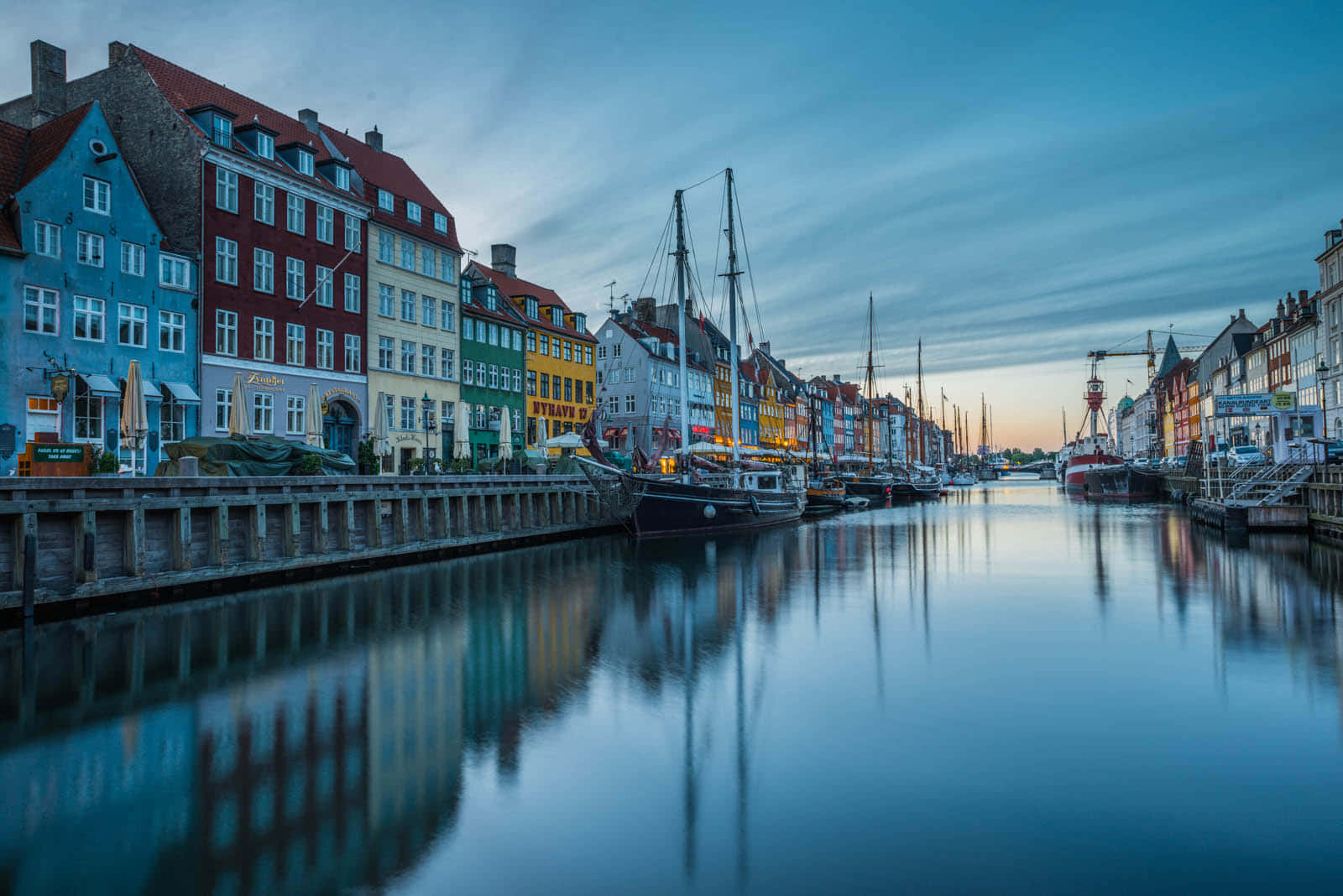 Nyhavn, morning, HDR, HD Desktop Wallpaper