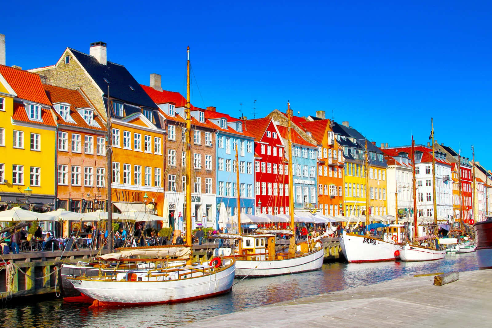 Nyhavn, port, docked boats, HD Desktop Wallpaper