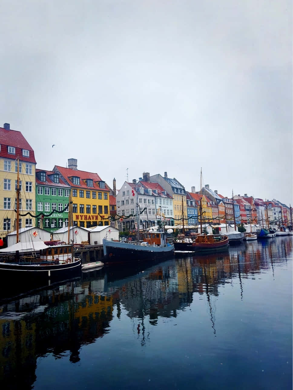 Nyhavn, colorful historic buildings, calm harbor, HD Phone Wallpaper