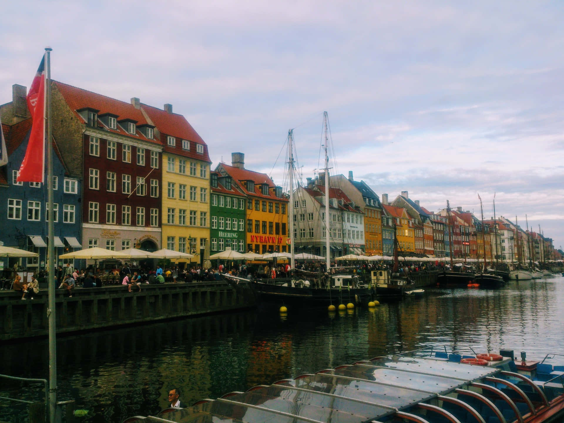 Nyhavn, harbor view, vintage photo, Full HD Desktop Wallpaper
