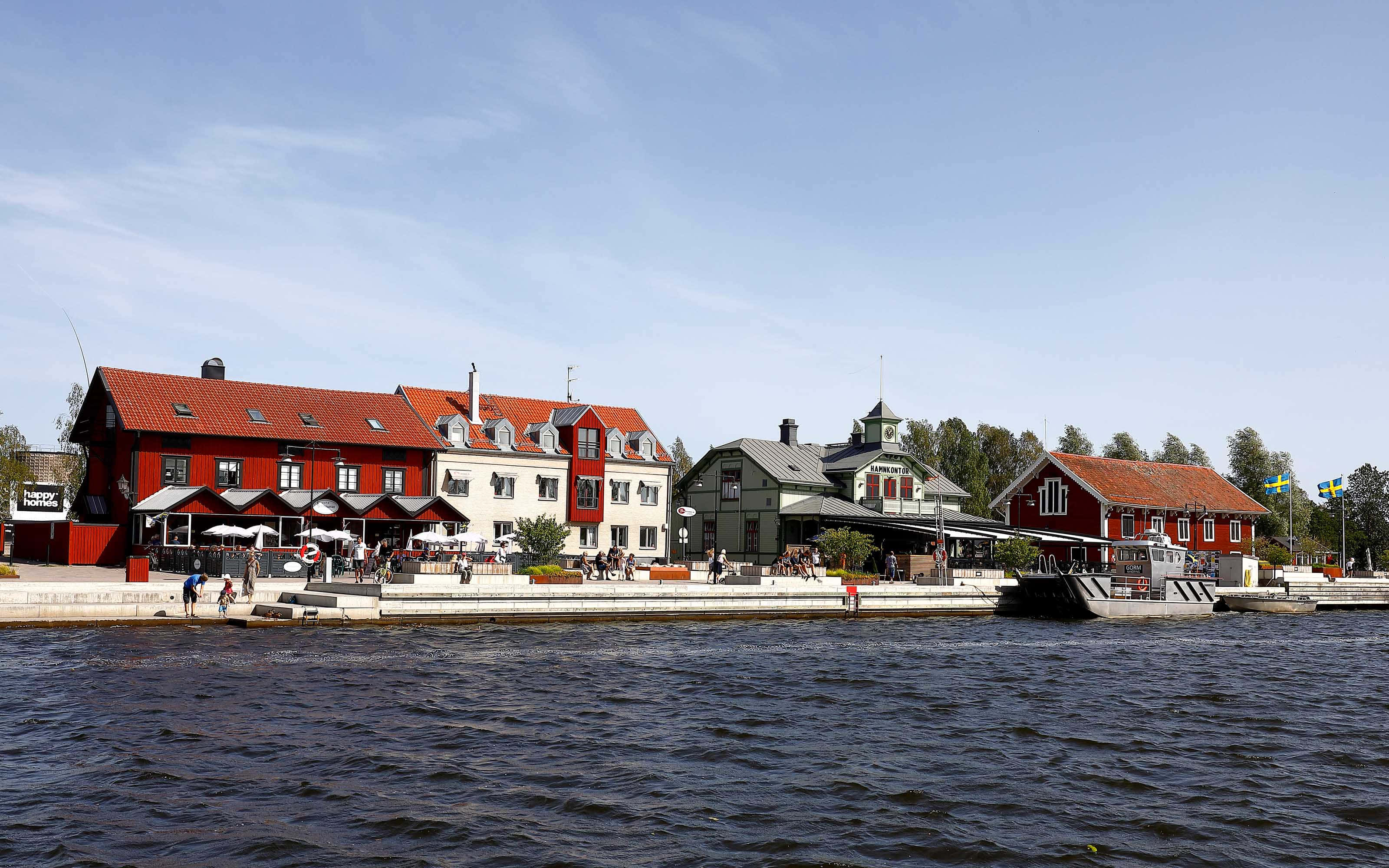 Nyköping, riverside, dining, 2K Desktop Wallpaper