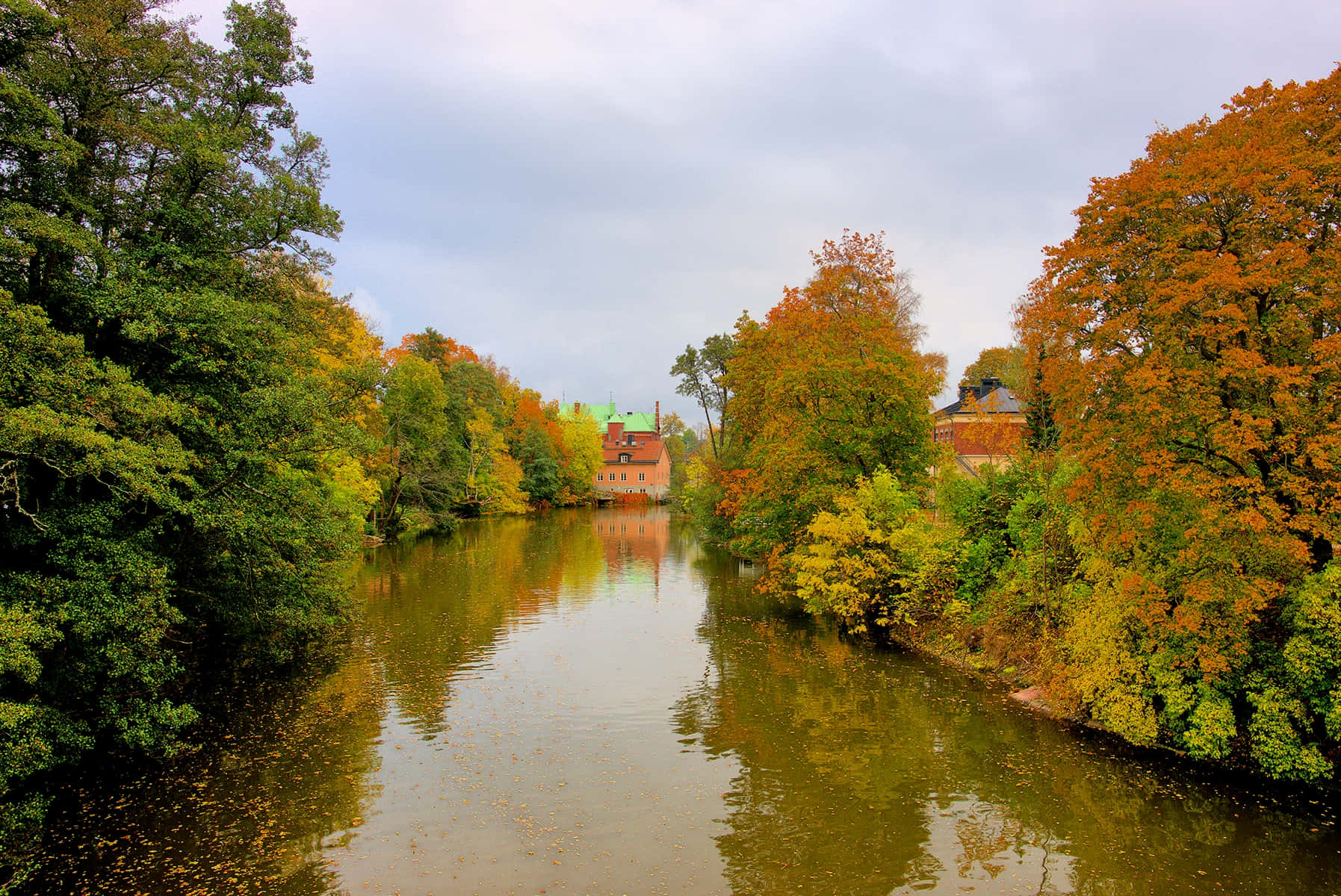 Nyköping, autumn, river, HD Desktop Wallpaper