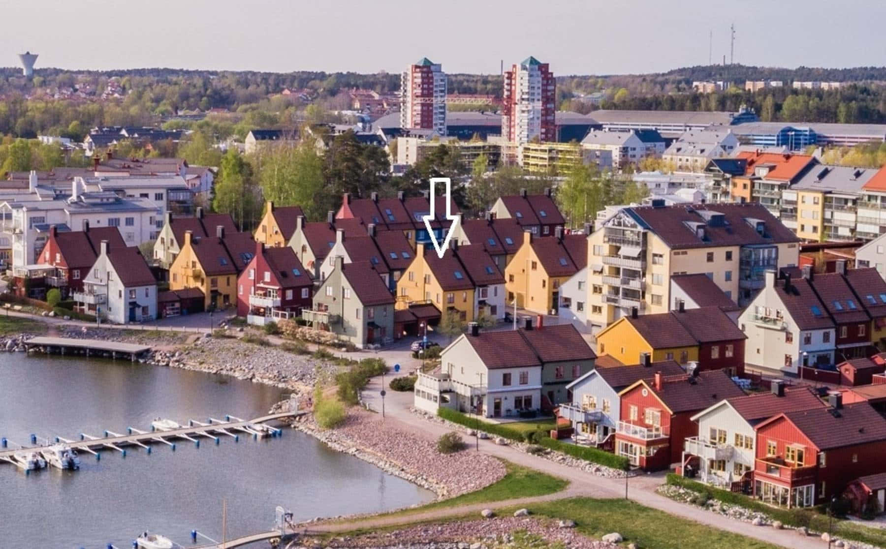 Nyköping, waterfront, aerial view, HD Desktop Wallpaper