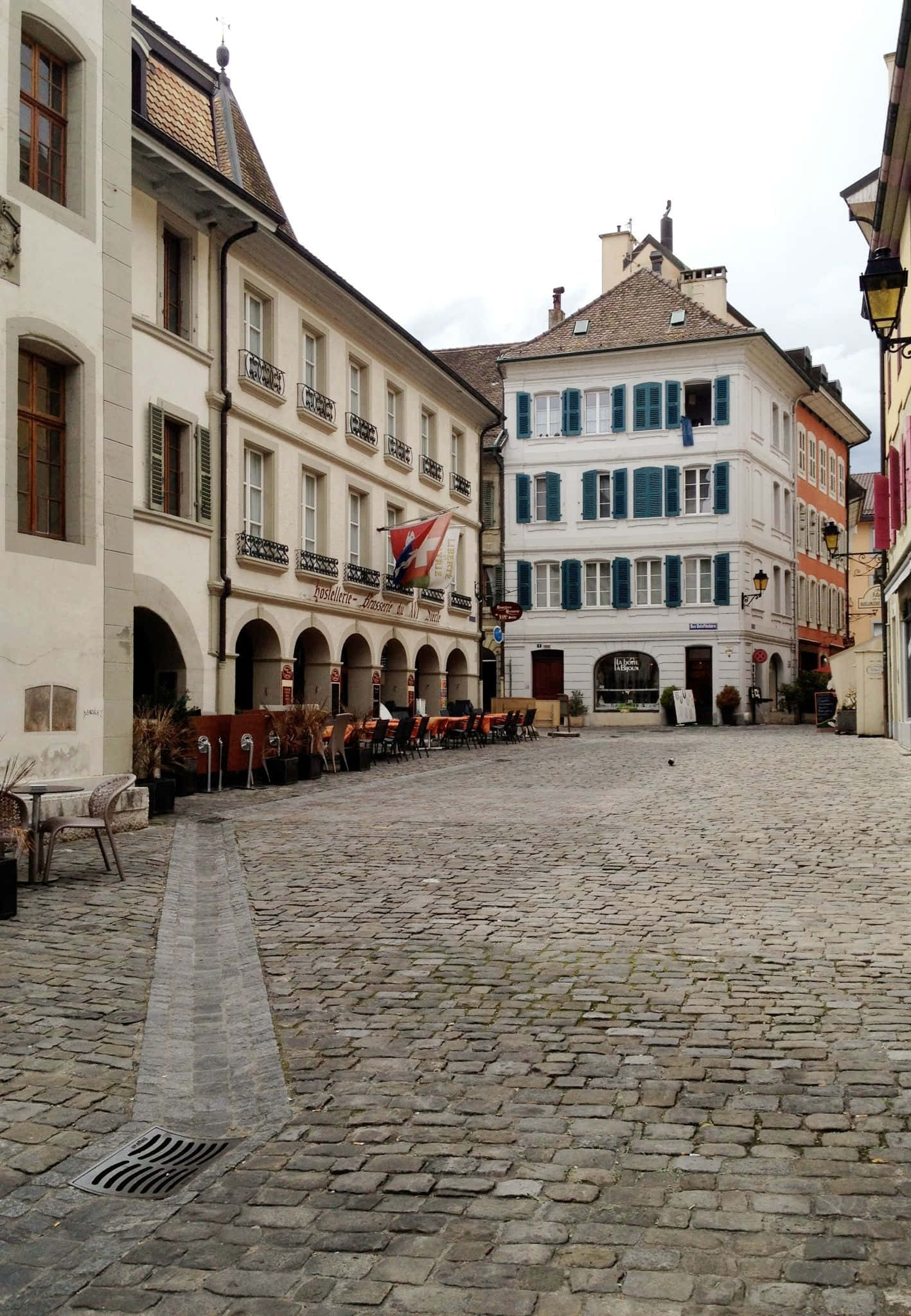 Cobblestone Street, Nyon, Switzerland, Full HD Phone Wallpaper