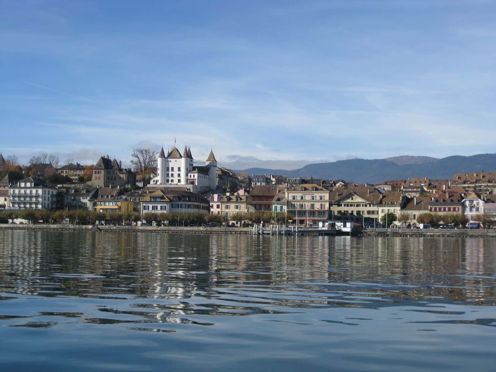 Nyon Switzerland, lakeside town, historic buildings, HD Desktop Wallpaper