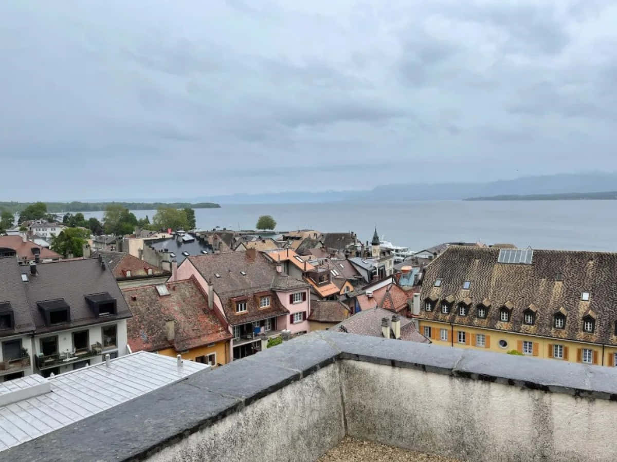 Nyon, Switzerland, cloudy day, charming European town, SD Desktop Wallpaper