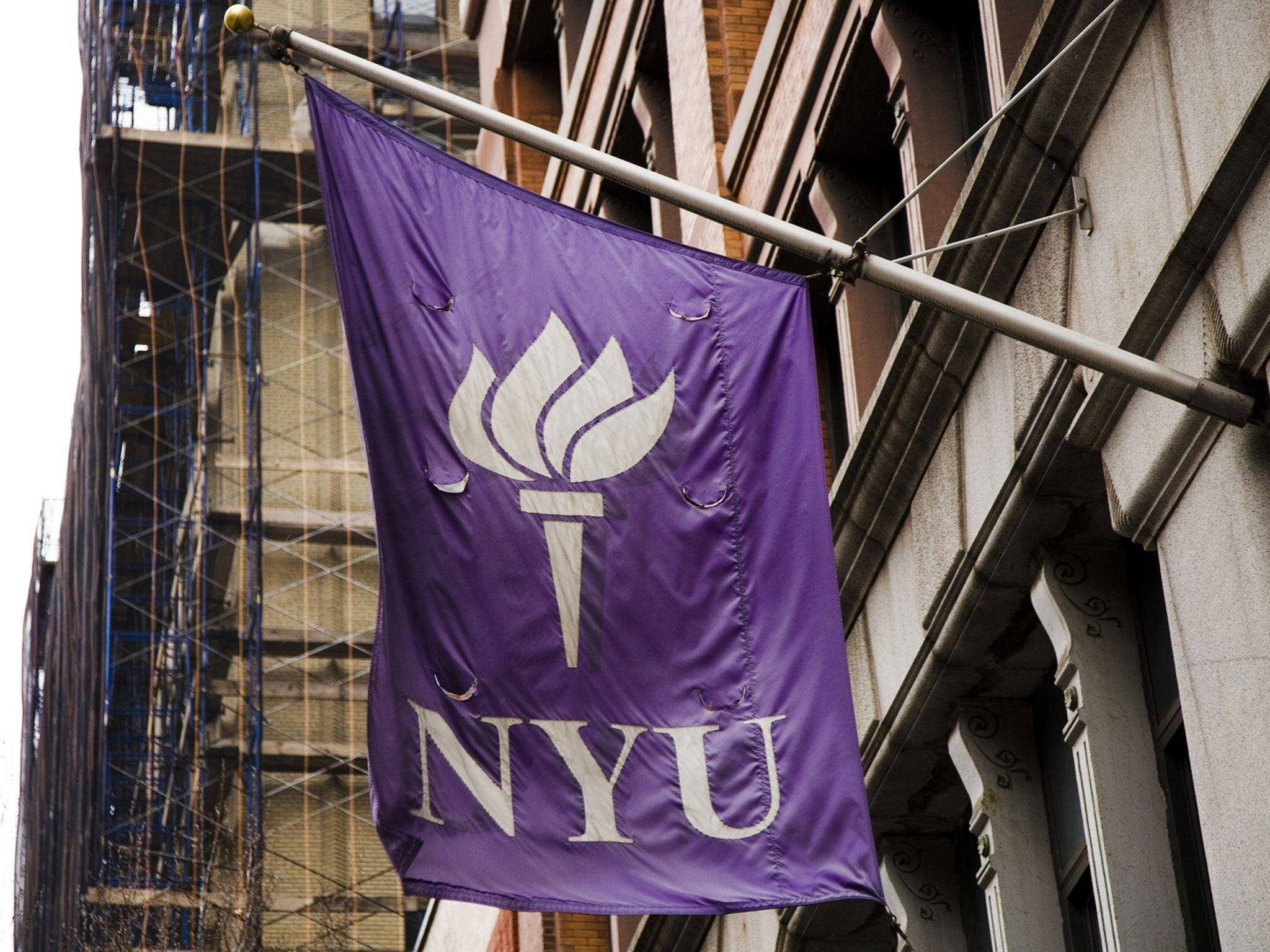 NYU, purple, white torch emblem, Full HD Desktop Wallpaper