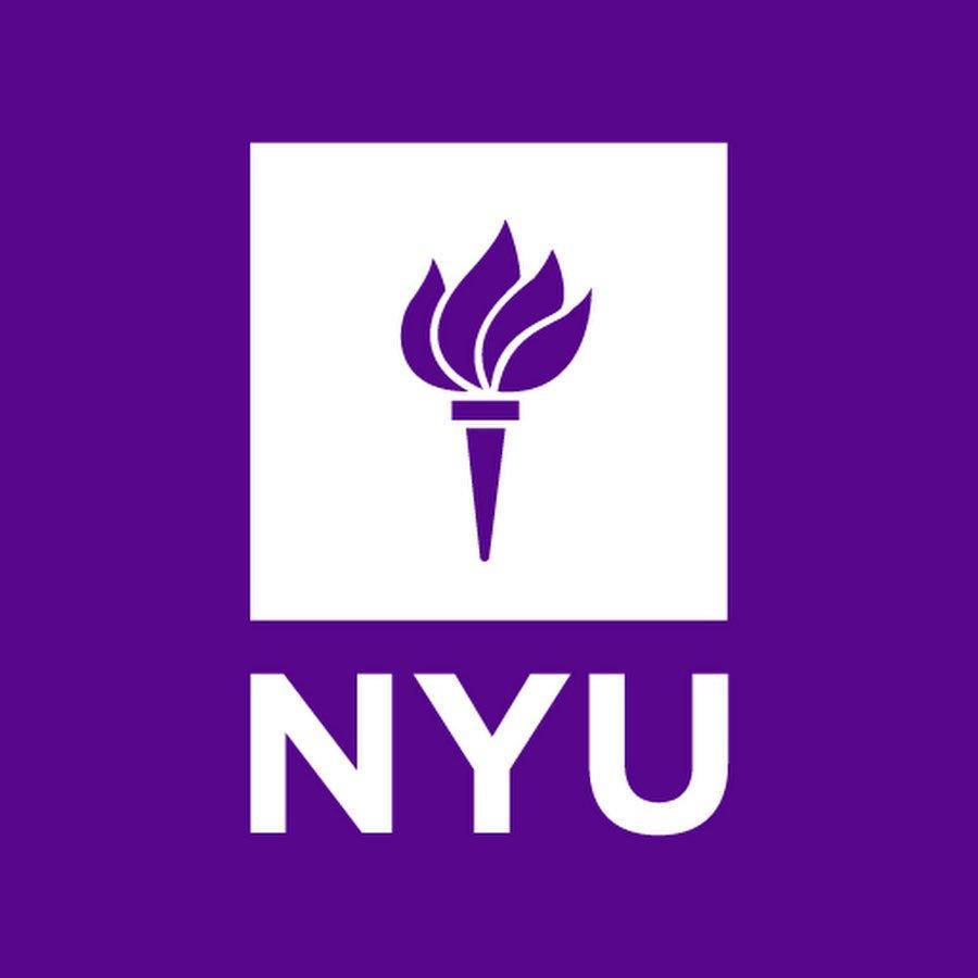 NYU Logo, torch icon, purple and white, SD Desktop Wallpaper