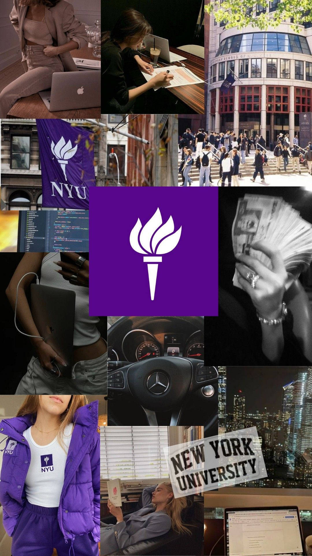 NYU, purple, white, Full HD Phone Wallpaper