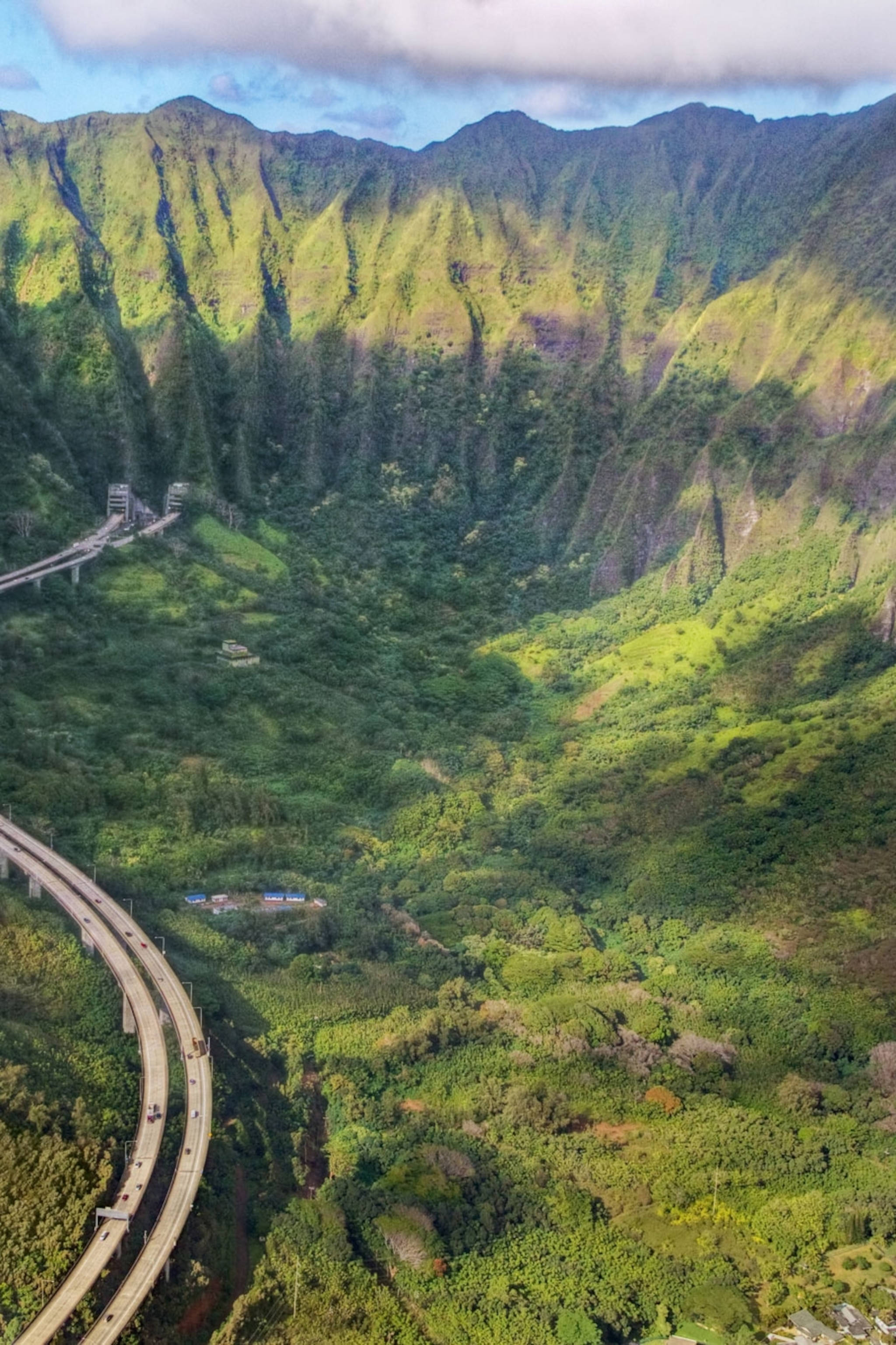 Oahu, mountains, greenery, 2K Phone Wallpaper