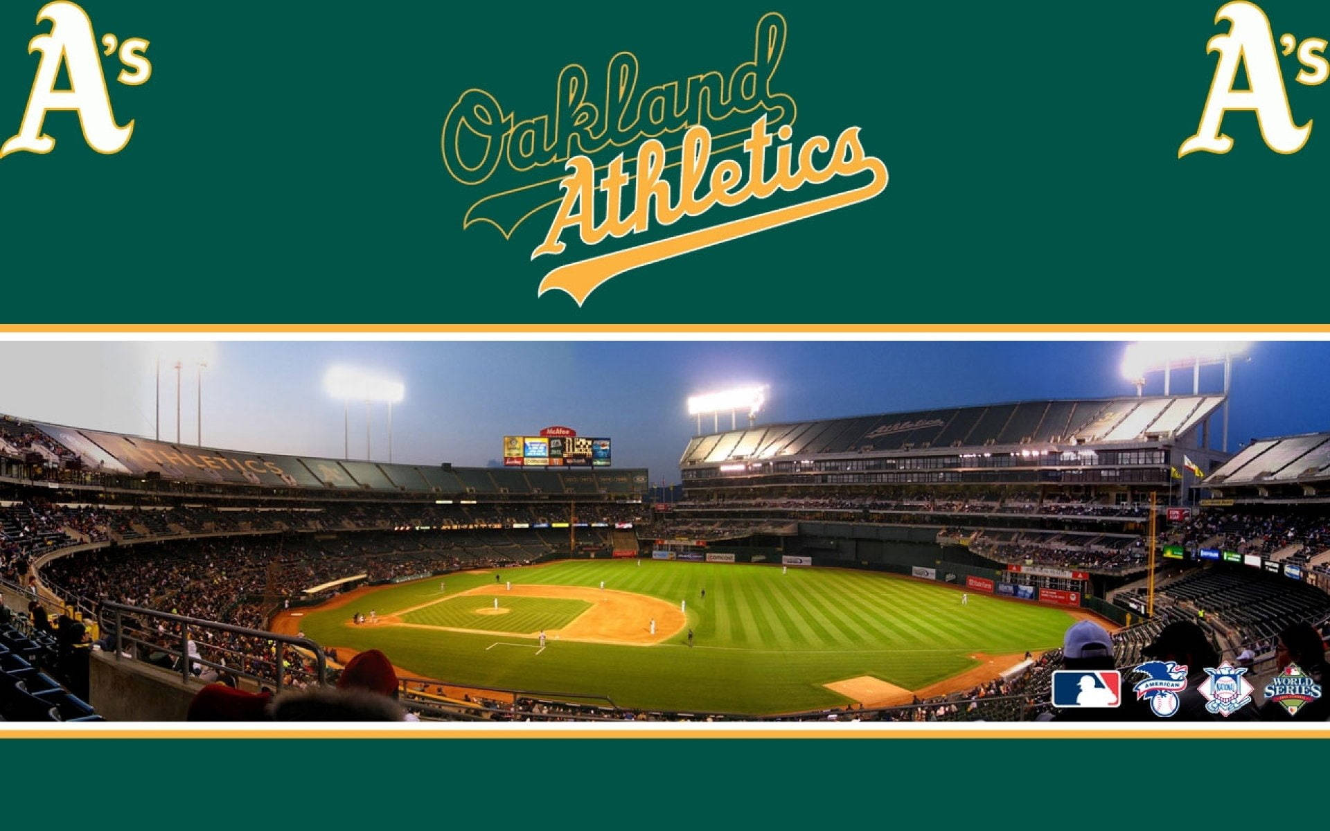 Oakland Athletics, stadium, dusk, Full HD Desktop Wallpaper