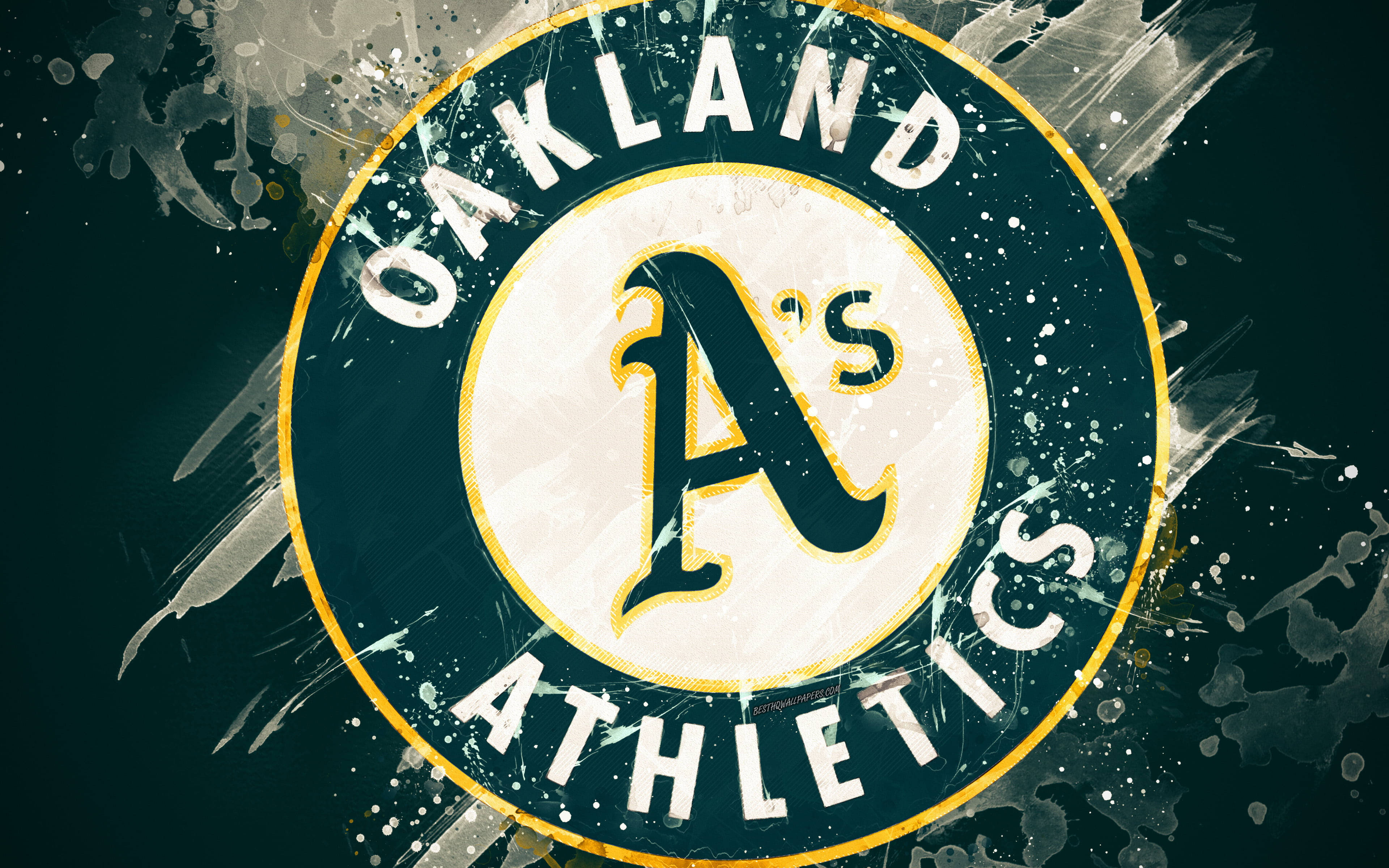 Oakland Athletics, green, gold, 4K Desktop Wallpaper