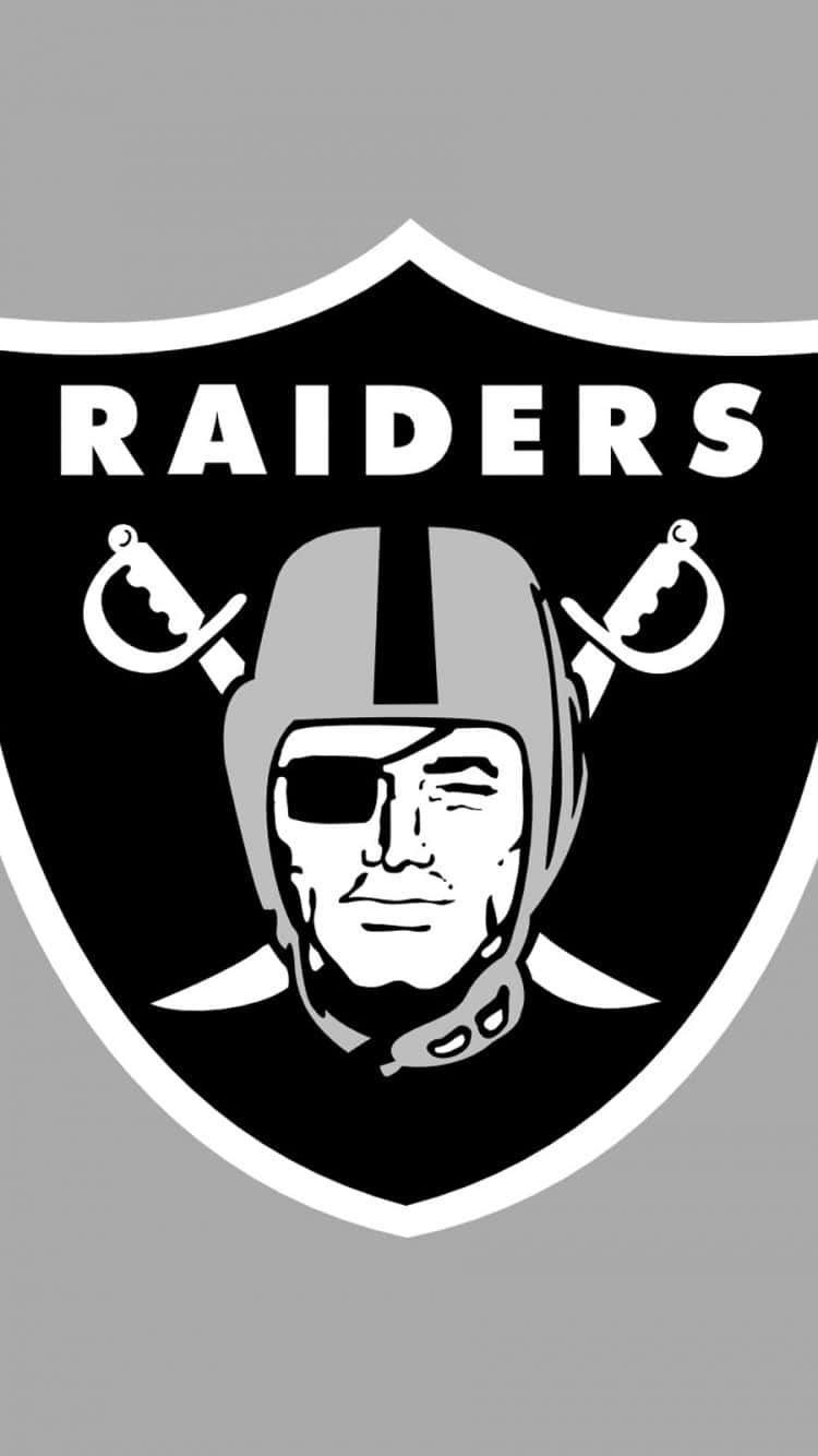 Oakland Raiders, gray background, black and white logo, HD Phone Wallpaper