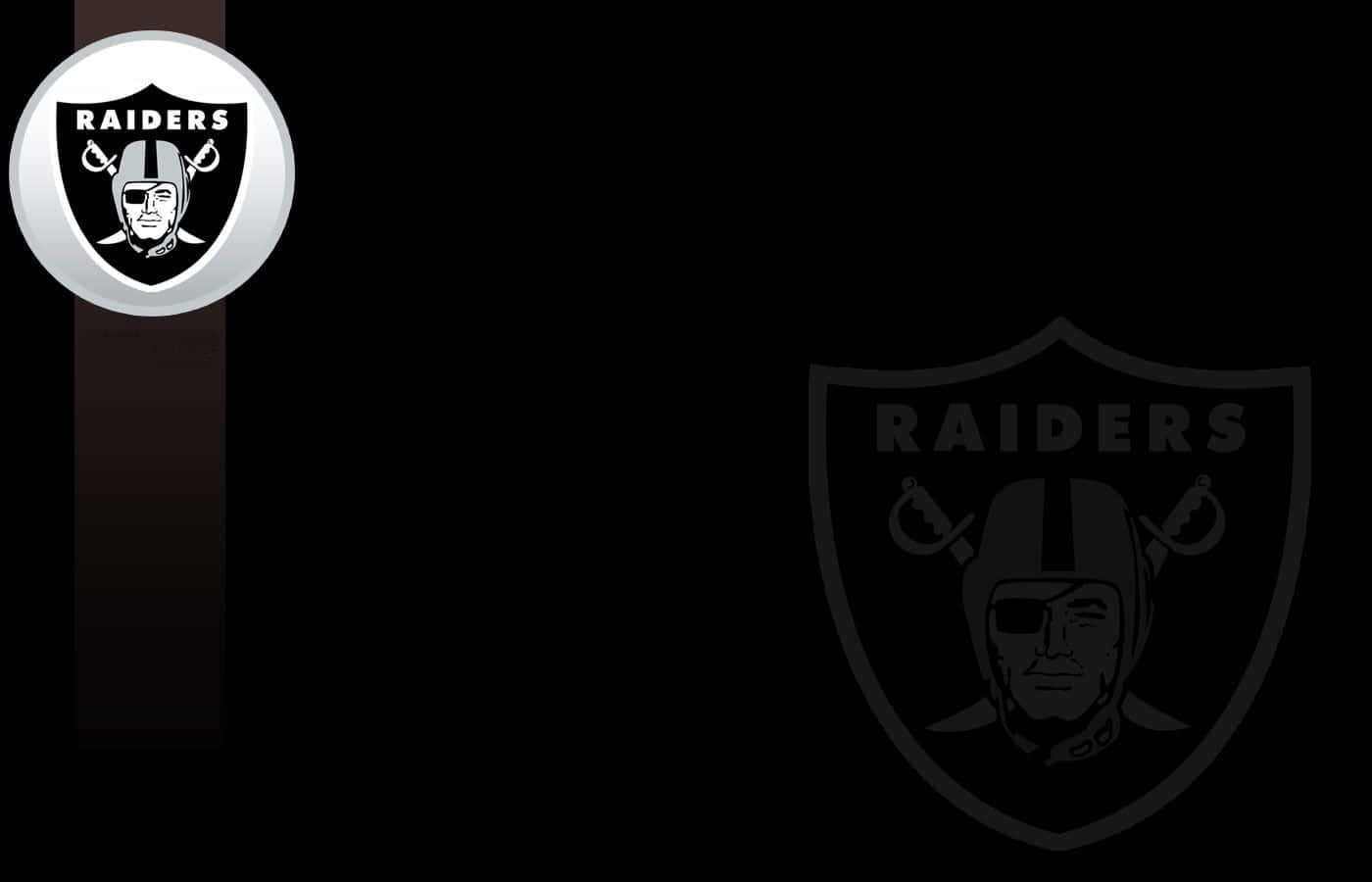 Oakland Raiders, black background, bright white, HD Desktop Wallpaper
