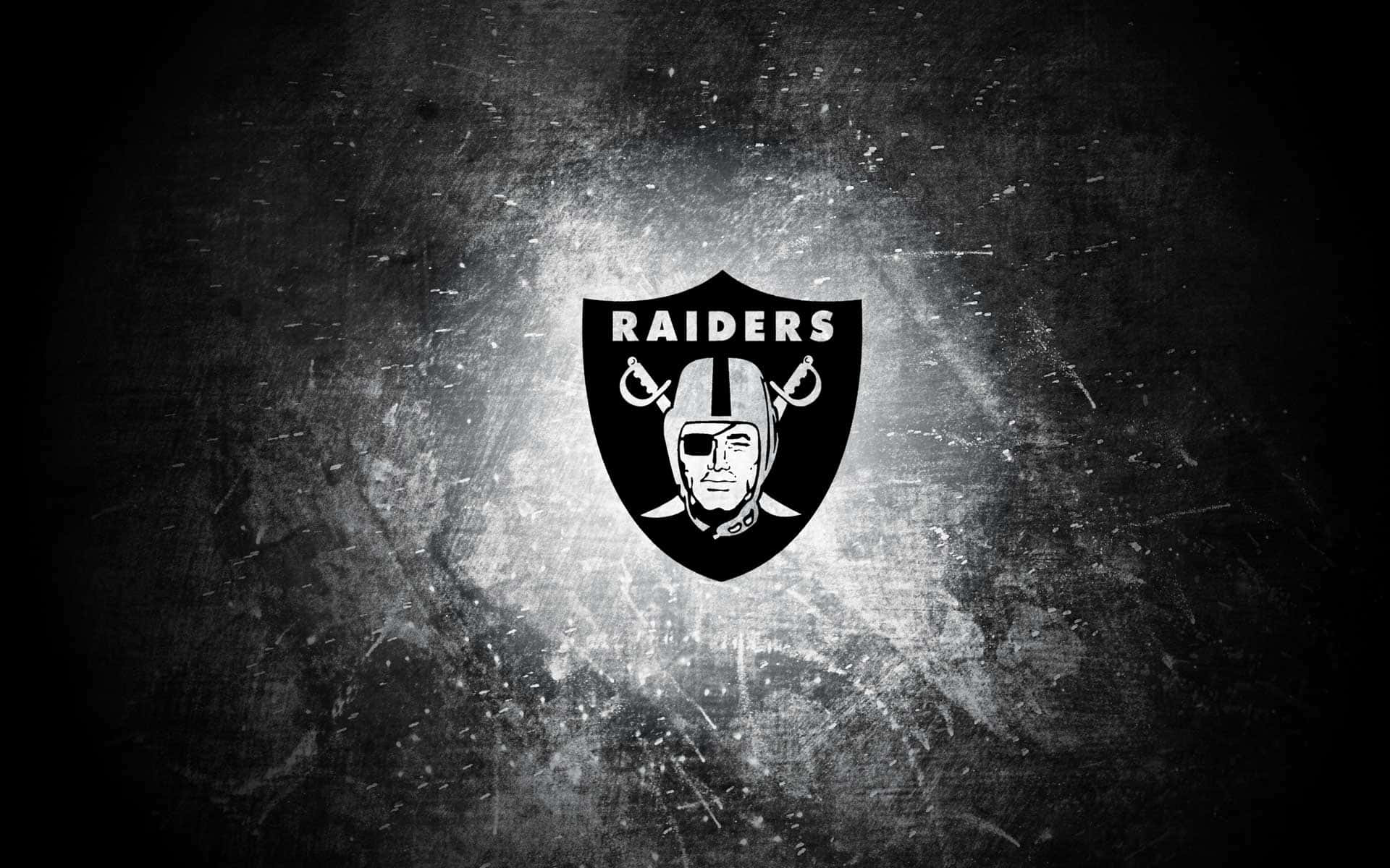 Oakland Raiders, black and white, glows, Full HD Desktop Wallpaper