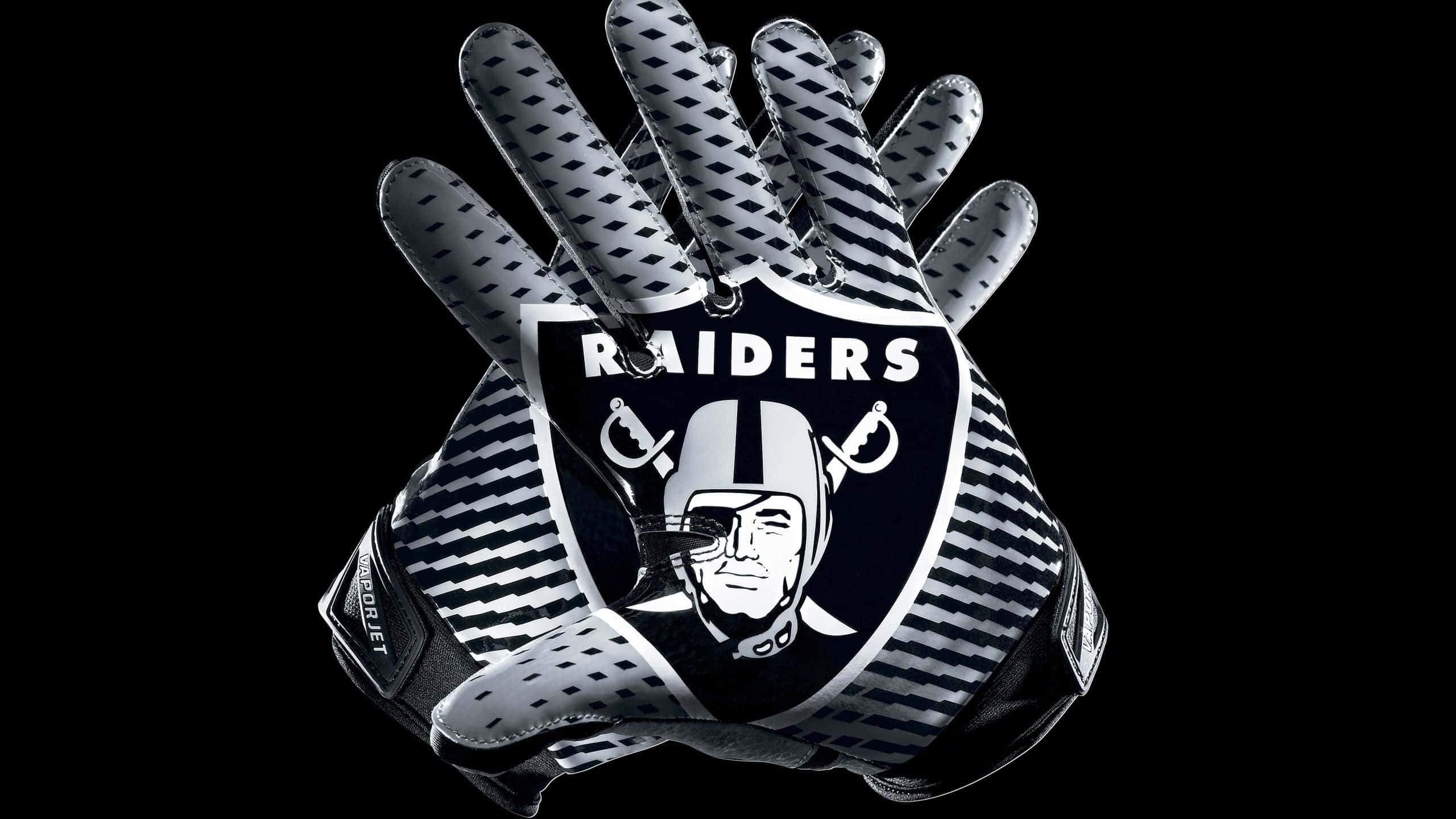 Oakland Raiders, Raiders logo, black and silver, 2K Desktop Wallpaper