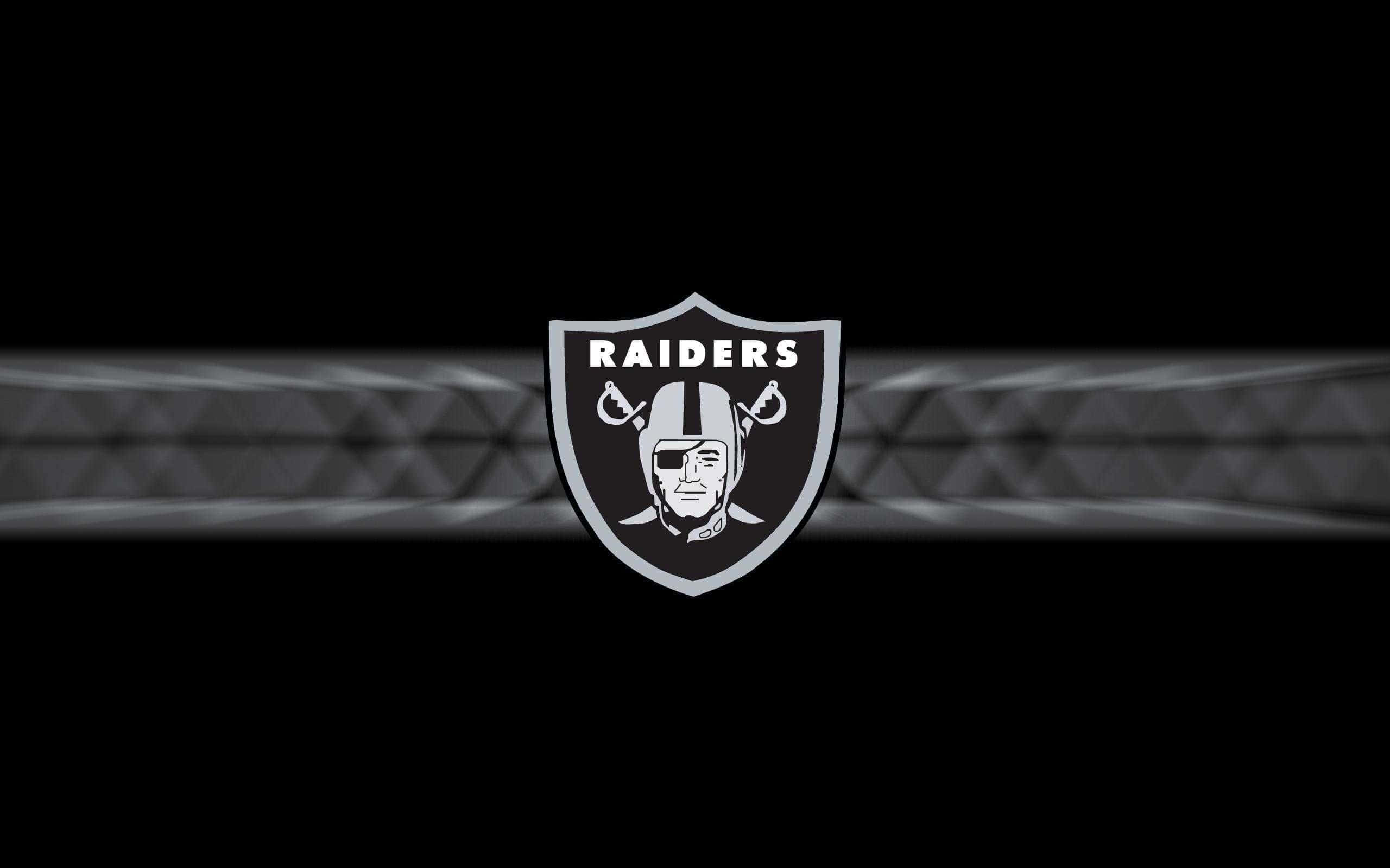 Oakland Raiders, black and white, geometric light streaks, 2K Desktop Wallpaper