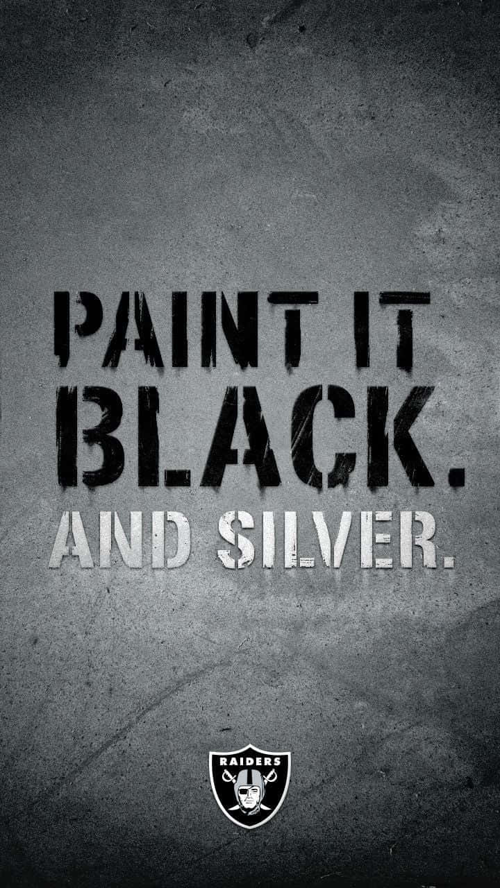 Oakland Raiders, PAINT IT BLACK AND SILVER, distressed fonts, HD Phone Wallpaper