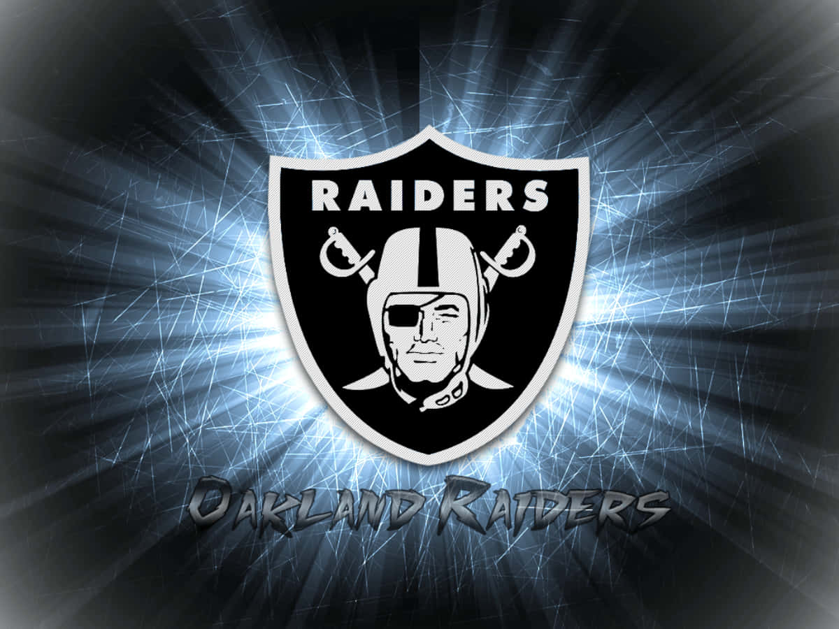 Oakland Raiders, electric blue, dark cracked background, SD Desktop Wallpaper