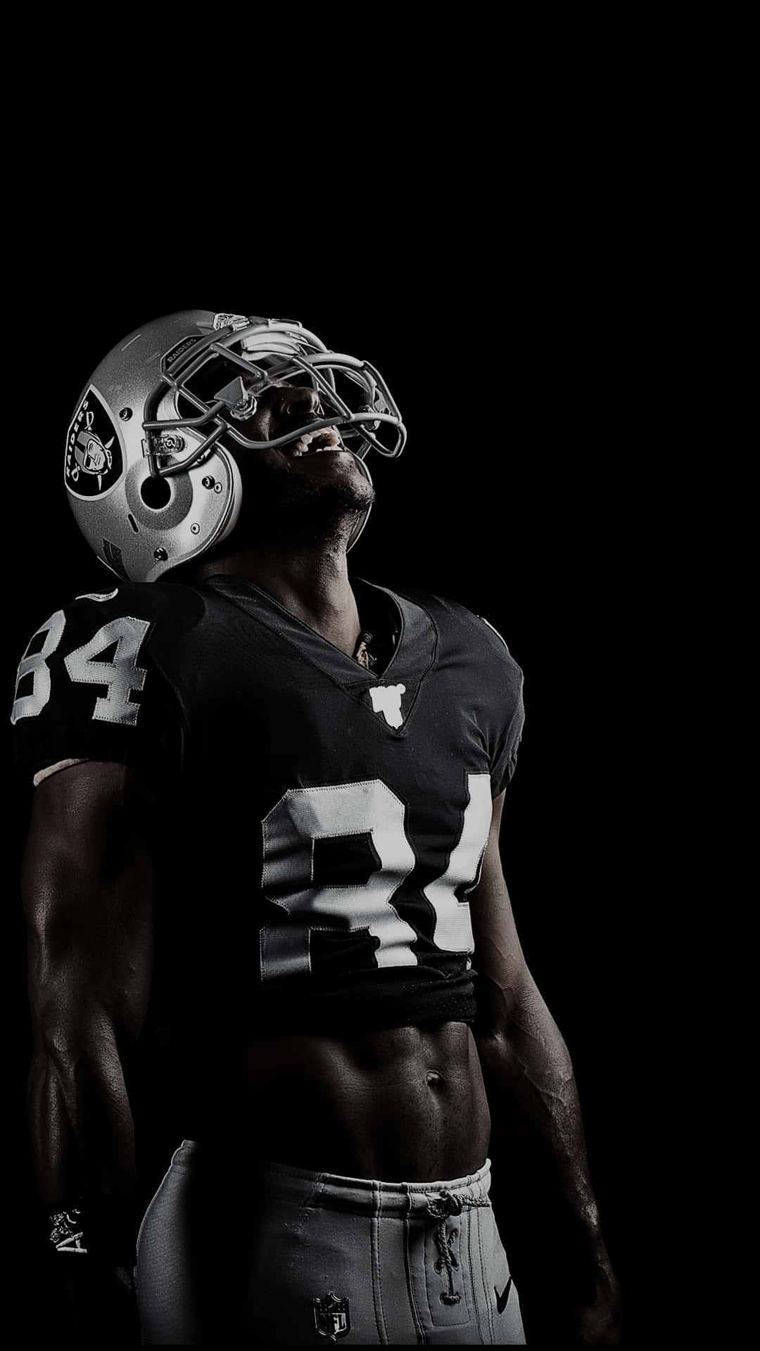 Oakland Raiders, black and silver uniform, number 84, Full HD Phone Wallpaper