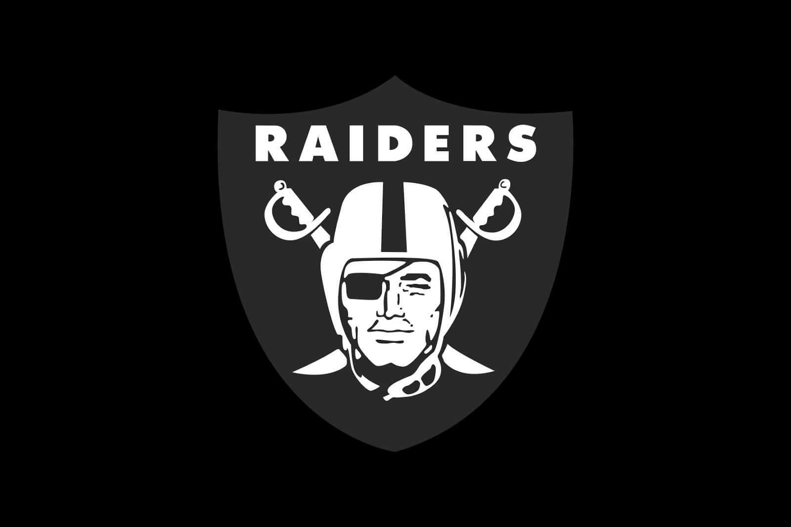 Oakland Raiders Logo, helmeted face, crossed swords, HD Desktop Wallpaper