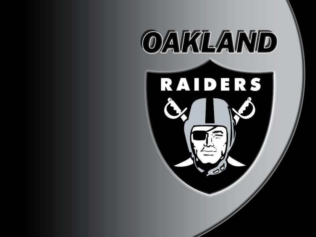 Oakland Raiders, Raiders logo, metallic gradient background, SD Desktop Wallpaper