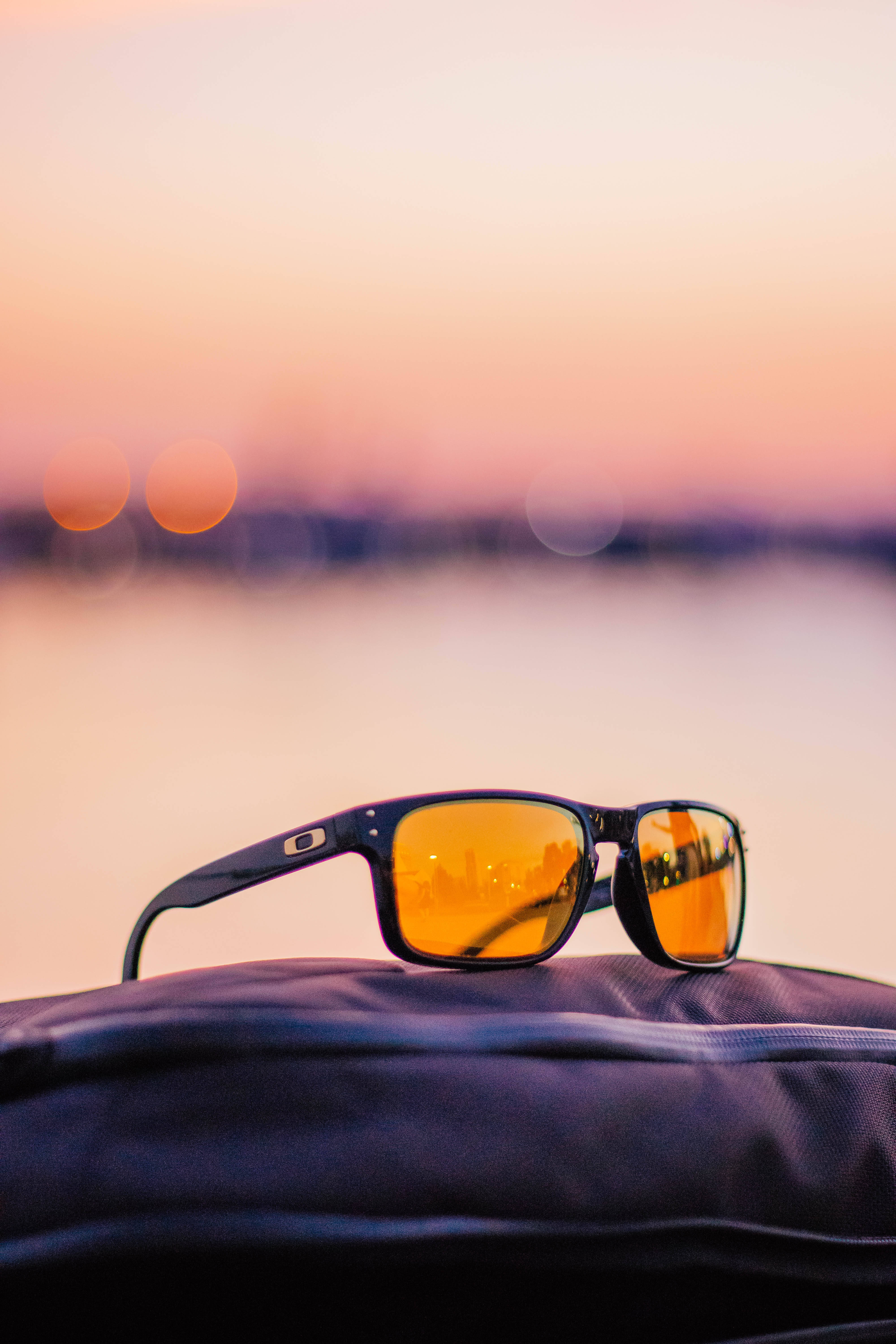 Oakley, amber lenses, pink sunset, 5K Phone Wallpaper