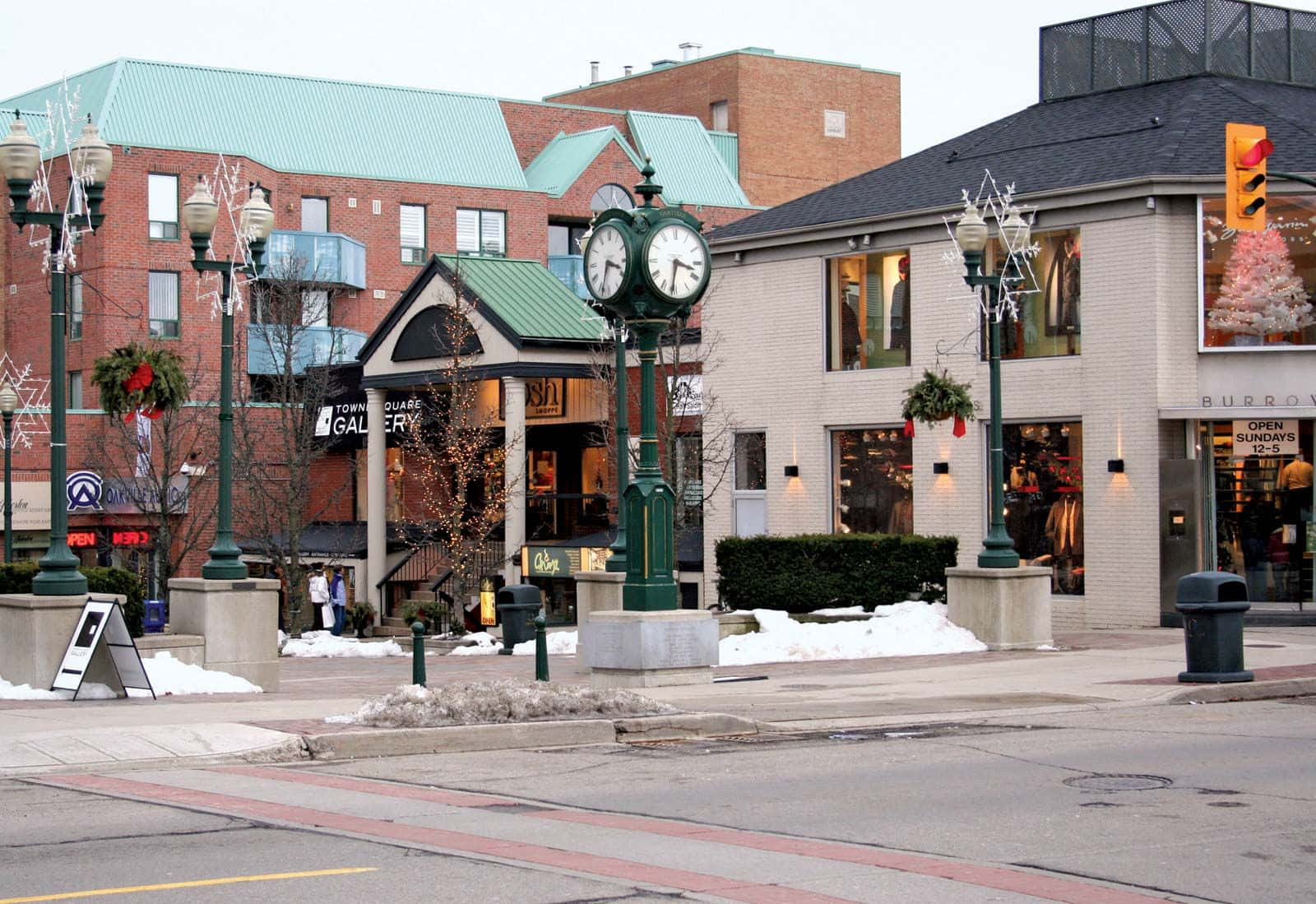 Oakville, downtown, winter scene, HD Desktop Wallpaper