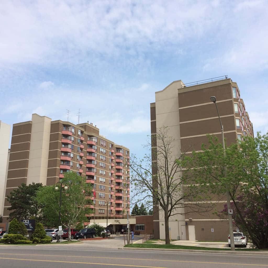 Oakville, apartment buildings, brown and beige stripes, SD Desktop Wallpaper