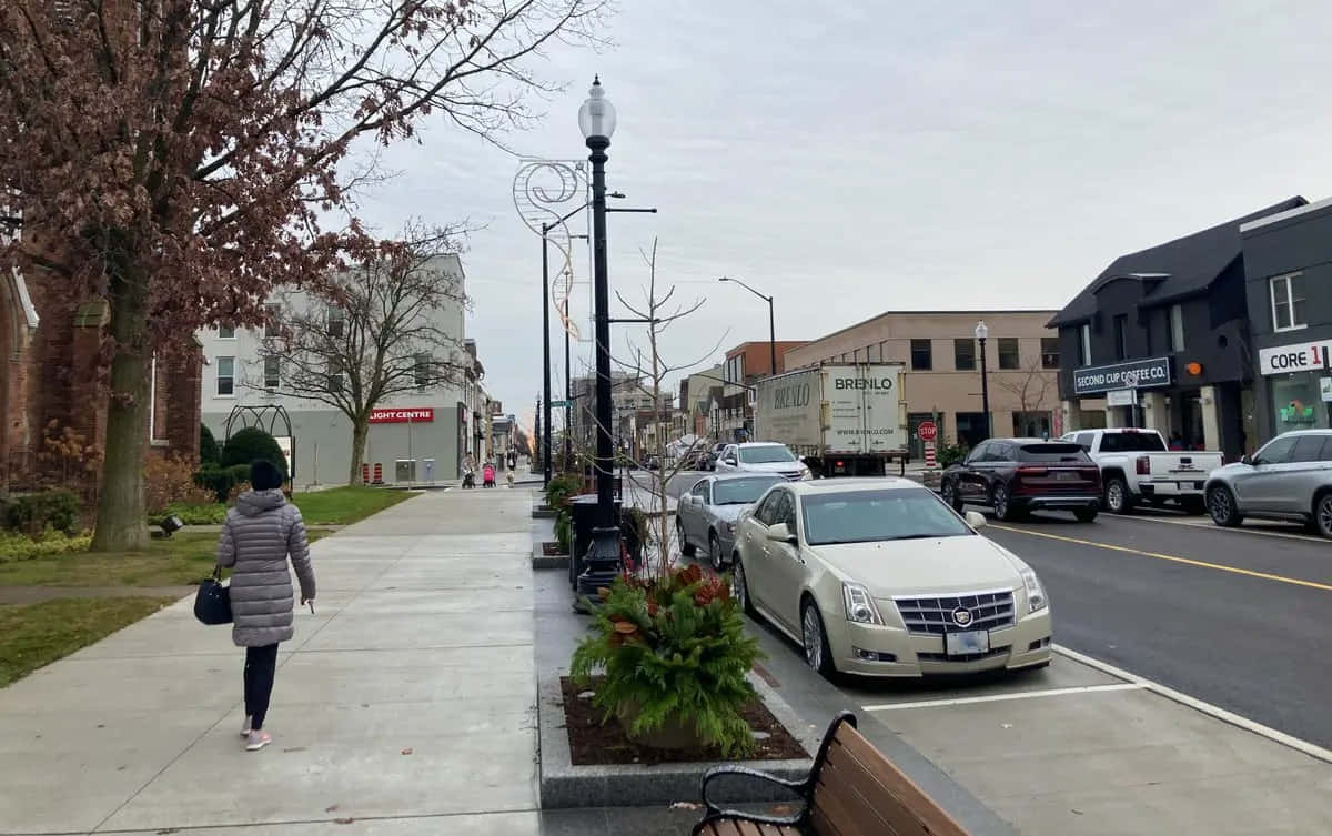 Oakville, downtown street scene, sidewalk, SD Desktop Wallpaper