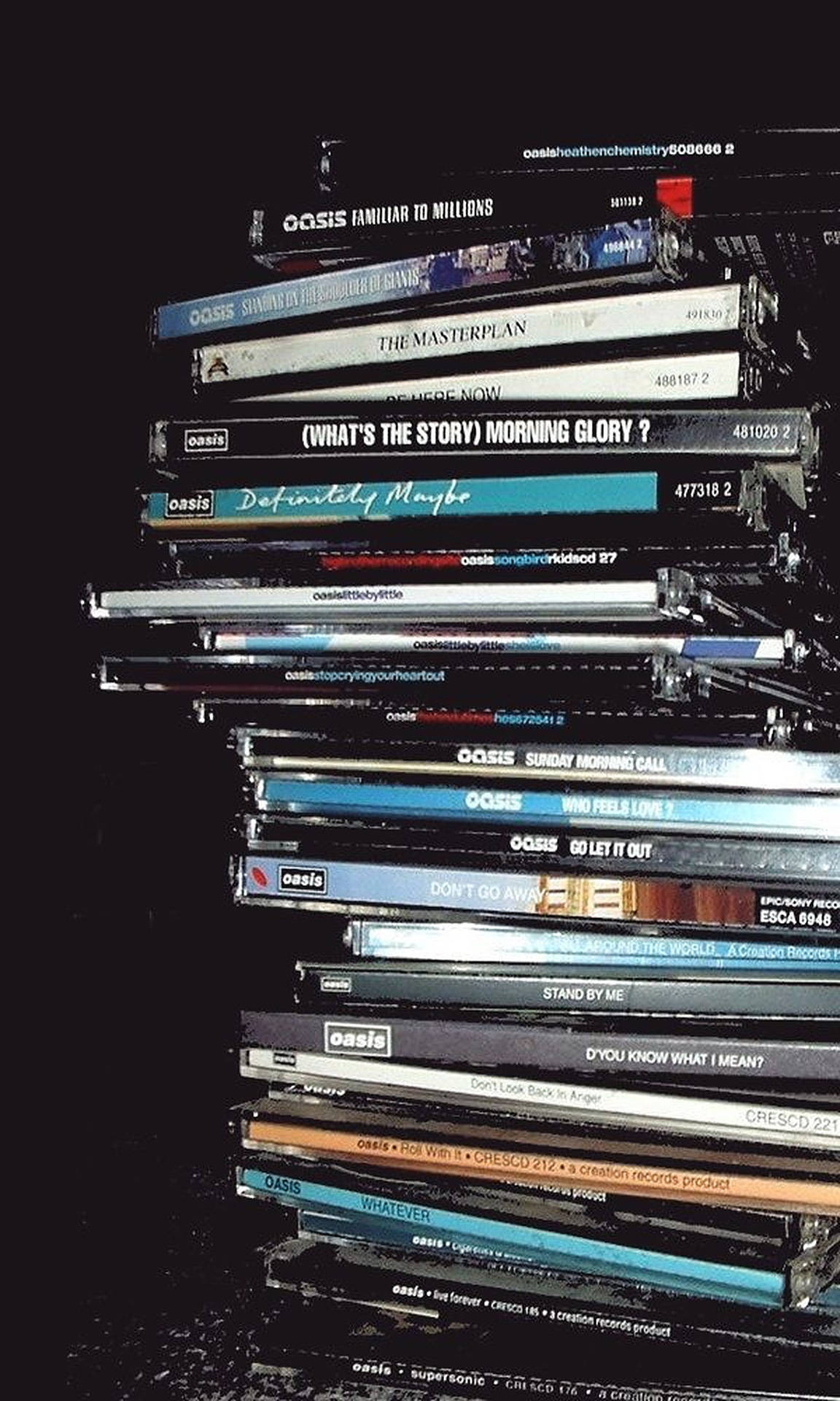 Oasis, cassette tapes, dim light, Full HD Phone Wallpaper