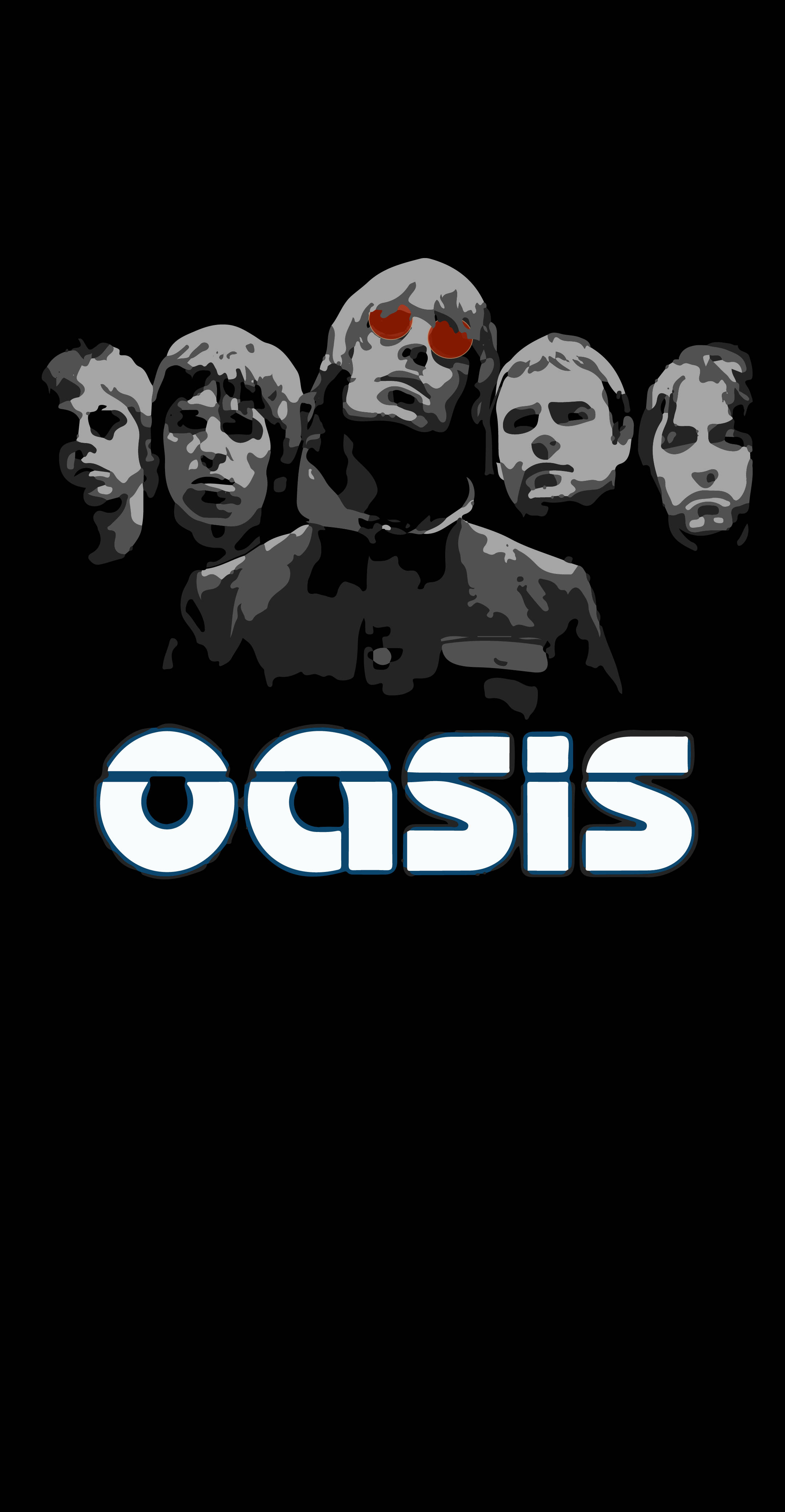 OASIS, grayscale, red sunglasses, 4K Phone Wallpaper
