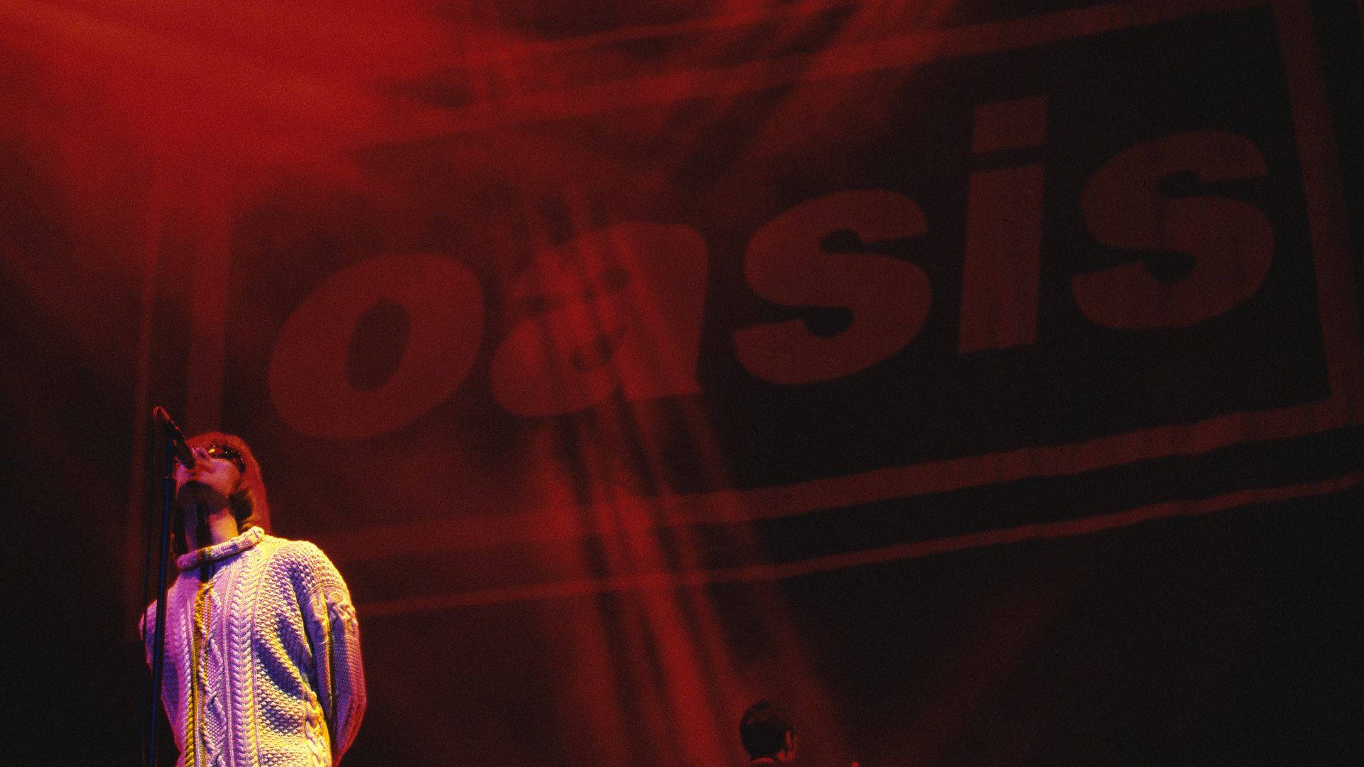 Oasis, red stage lights, patterned shirt, Full HD Desktop Wallpaper