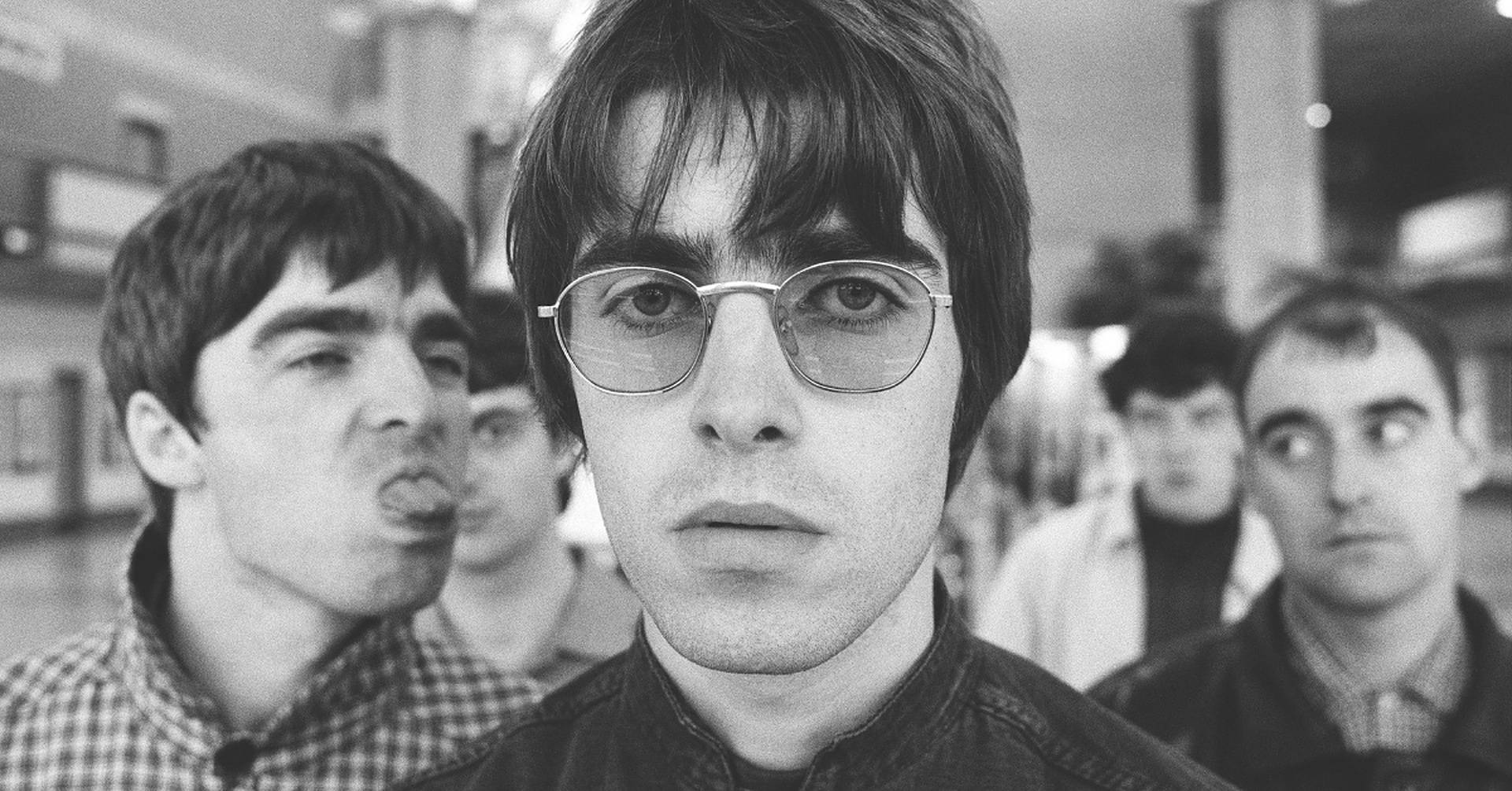 Oasis, black and white, four young men, Full HD Desktop Wallpaper